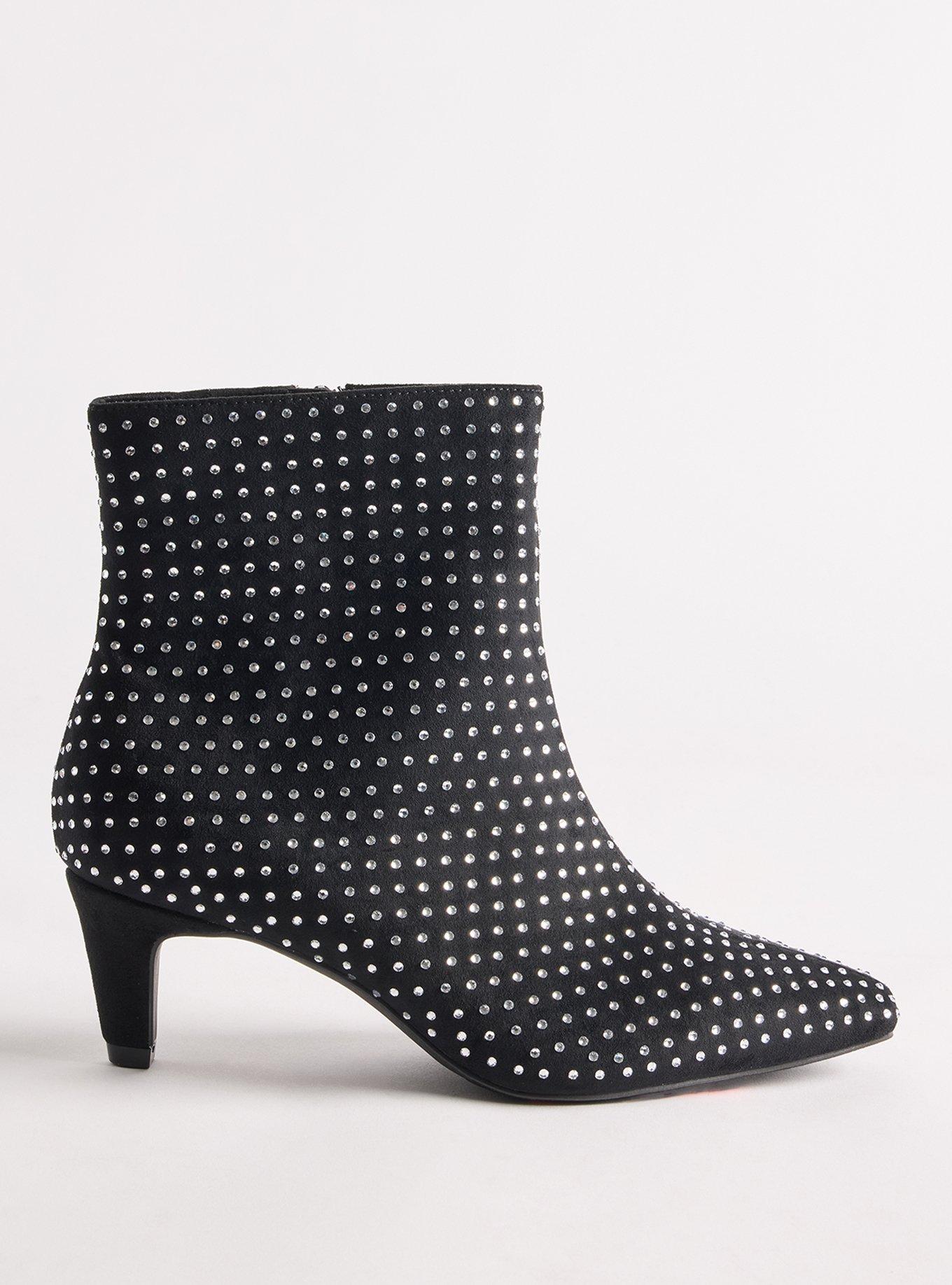 Embellished Kitten Heel Bootie (WW), BLACK, alternate