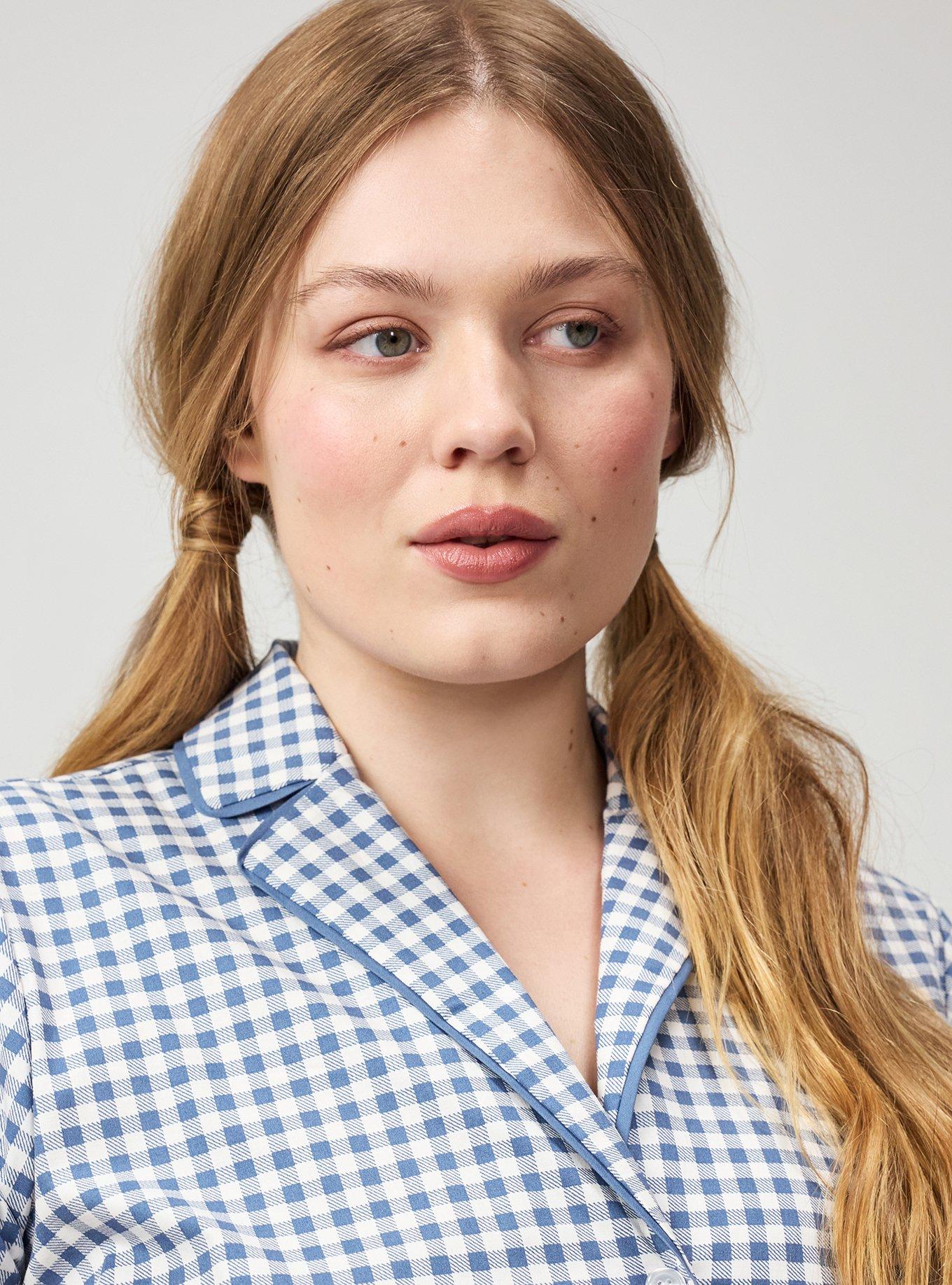 Plus Size Halloween Cowgirl Dress, SOPHIE GINGHAM BLUE, alternate