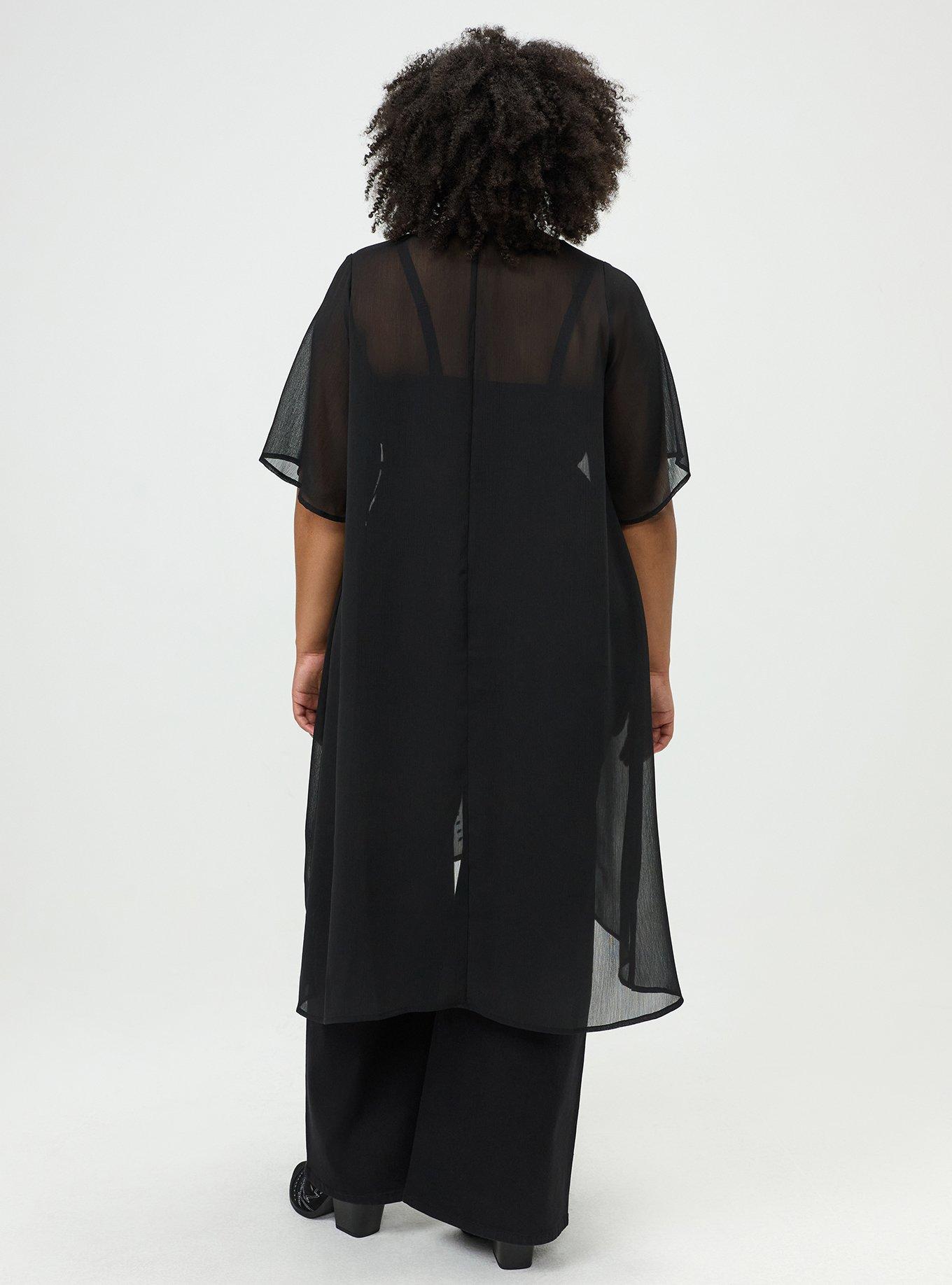 Studded Maxi Kimono, DEEP BLACK, alternate
