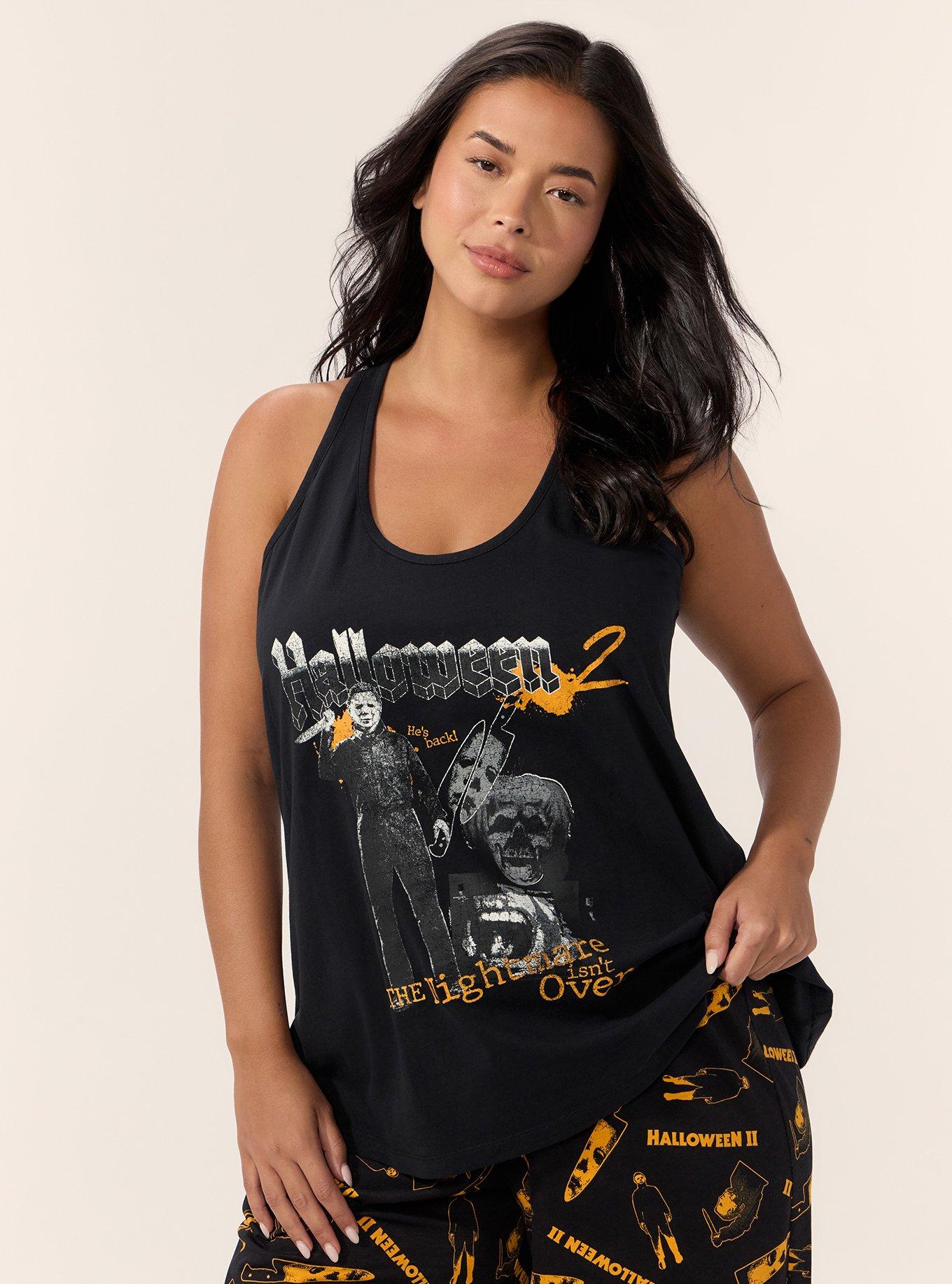 Halloween Lounge Tank, MICHAELS BACK DEEP BLACK, hi-res