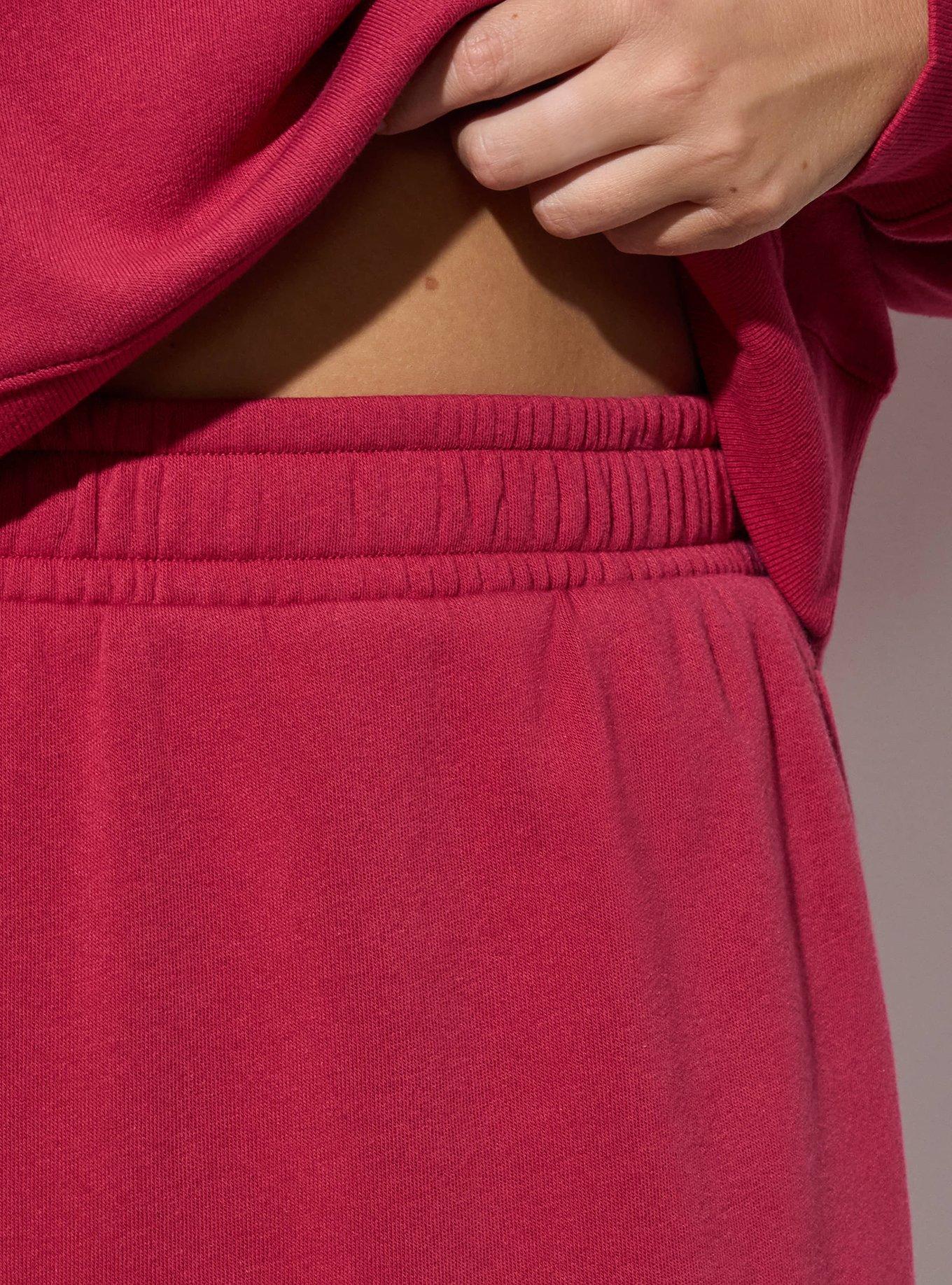Plus Size LoveSick Bow Detail Mini Sweat Skort, RED BUD, alternate