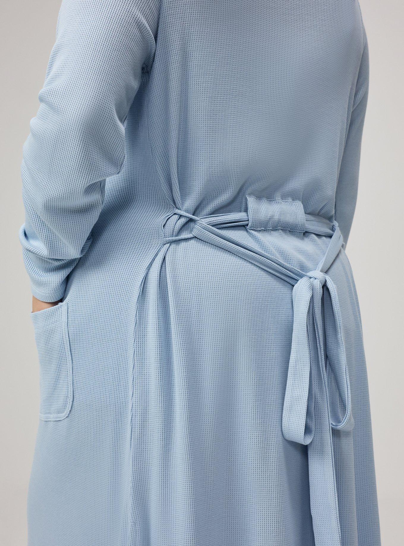Plus Size Baby Waffle Sleep Robe, CASHMERE BLUE, alternate