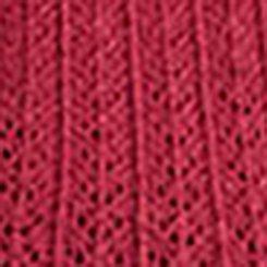 Belle Isle Pointelle Collar Cardigan, TIBETAN RED, swatch