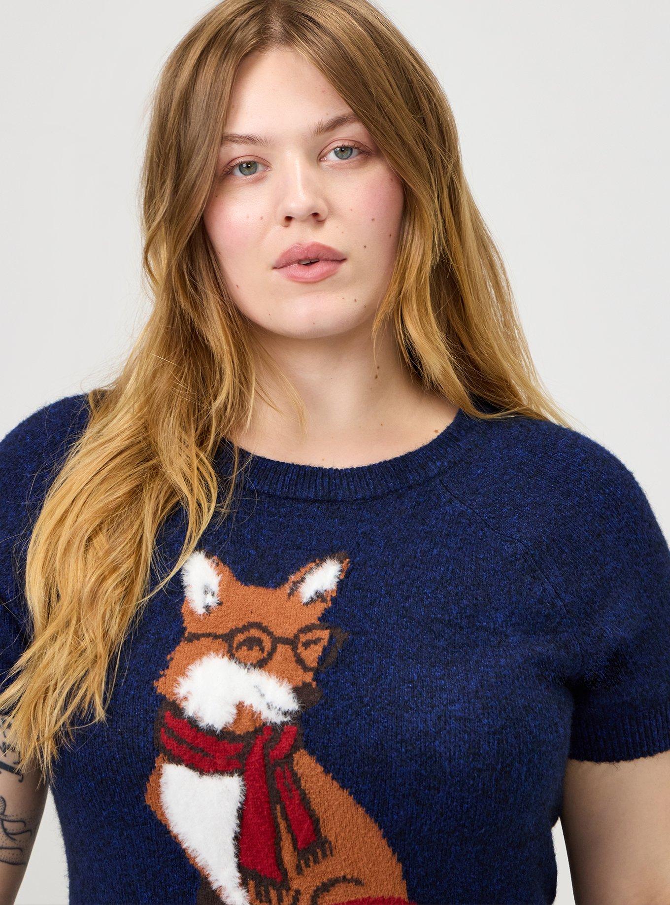 Vegan Cashmere Crew Pullover Sweater, MEDIEVAL BLUE, alternate