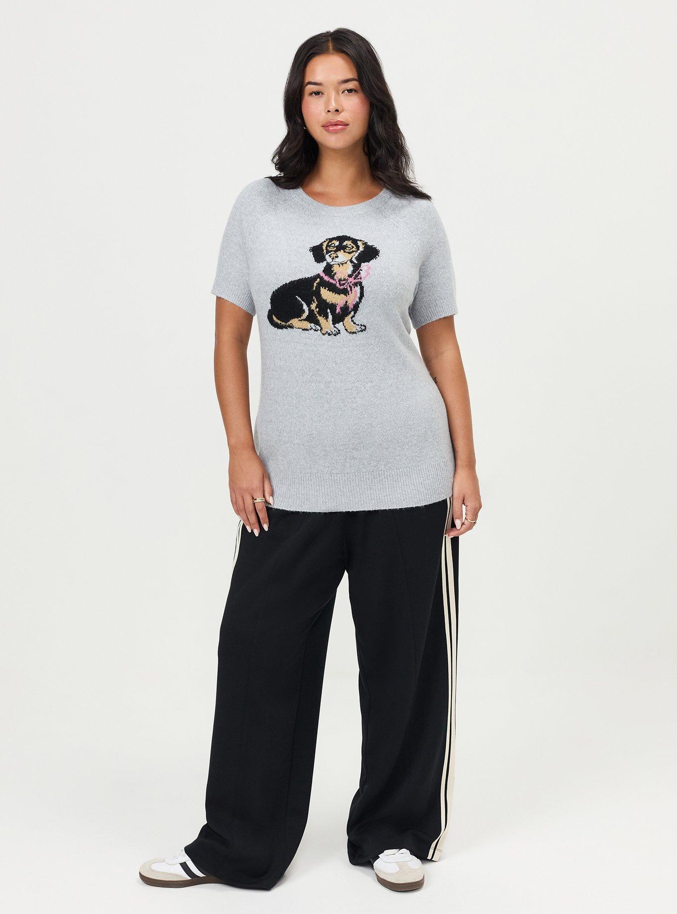 Vegan Cashmere Crew Pullover Sweater, LIGHT HEATHER GREY VEGAN CASHMERE, alternate