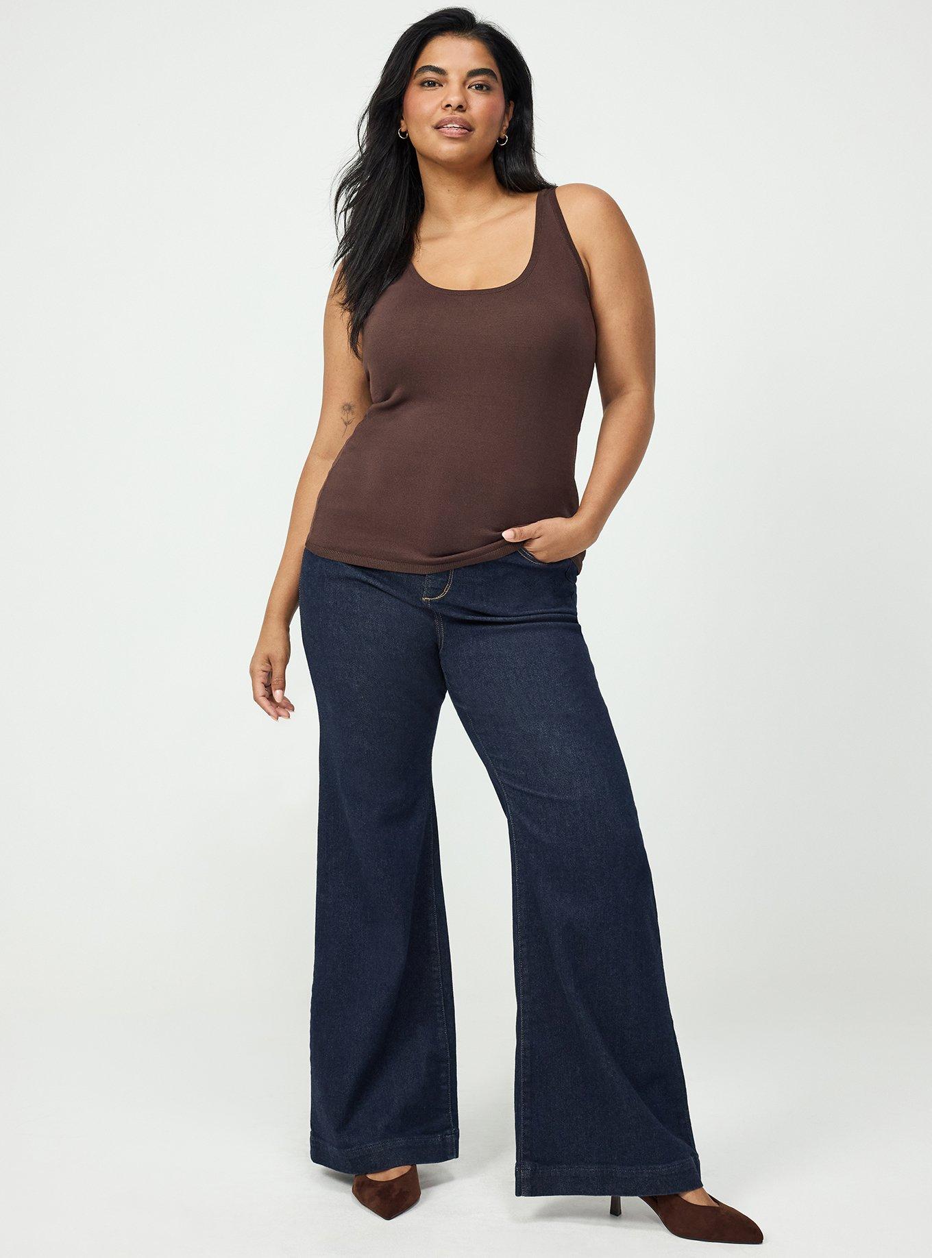Plus Size Studio Scoop Sweater Tank, COFFEE BEAN, alternate