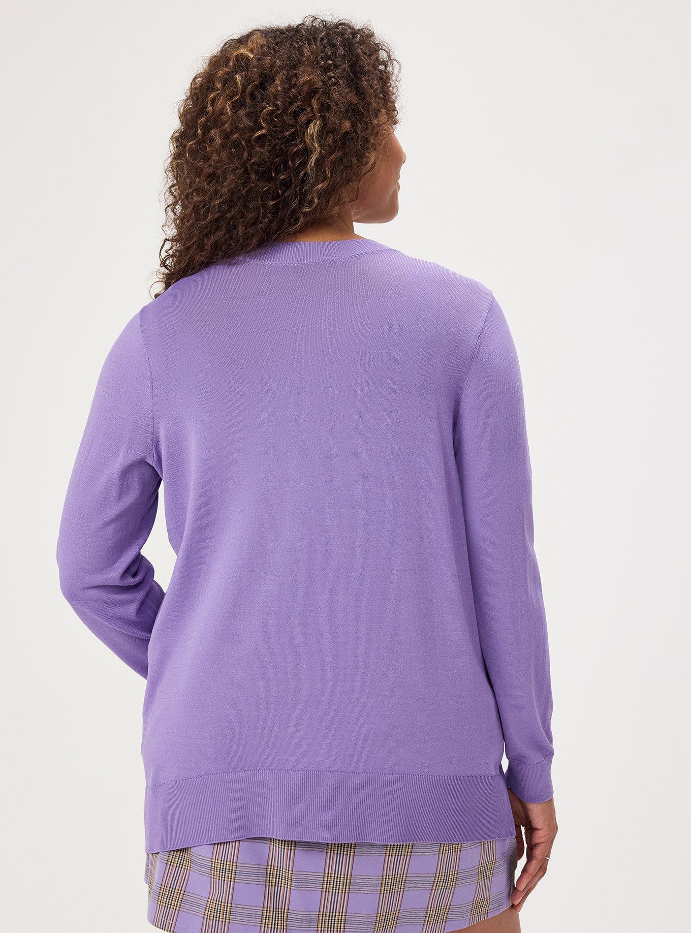 Studio Crew Neck Cardigan, PAISLEY PURPLE, alternate
