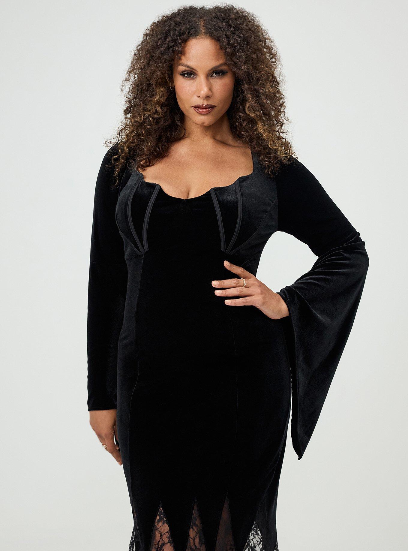 long sleeve black dress near me Wool Midi  Handmade Vintage Fit & Flare Pleated 1614 Black / Custom order Make a statement in our Glamorous Long Sleeve Black Prom Dress Black Long Sleeve Dresses for
