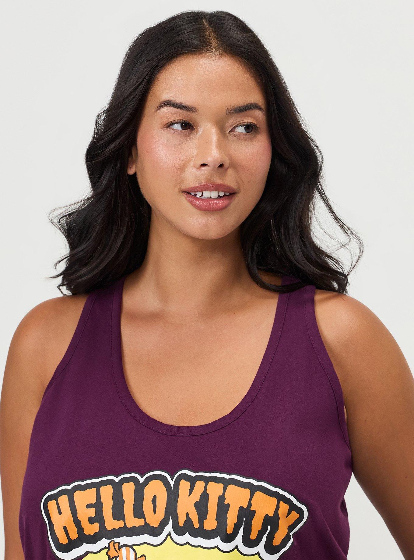 Hello Kitty Lounge Tank, HAPPY HALLOWEEN HELLO KITTY PURPLE, alternate