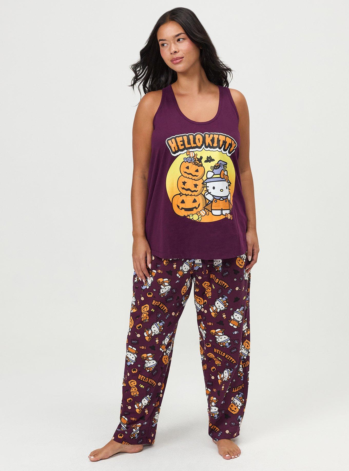 Hello Kitty Lounge Tank, HAPPY HALLOWEEN HELLO KITTY PURPLE, alternate