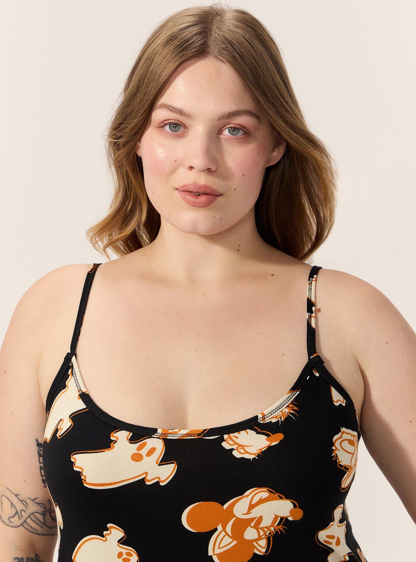 Plus Size Mickey & Friends Lounge Gown, MICKEY FRIENDS GHOST AOP DEEP BLACK, alternate