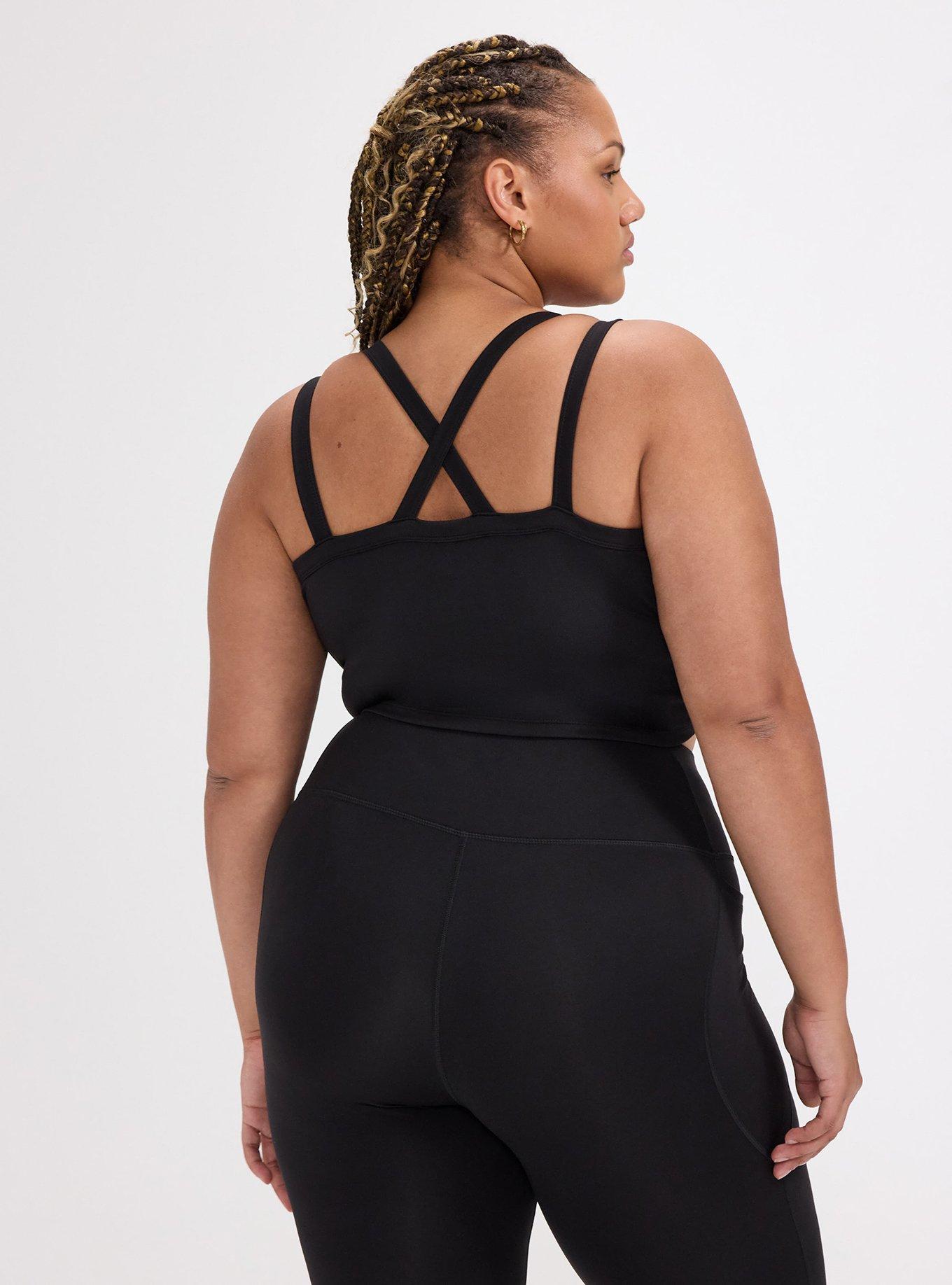 Plus Size TRU Performance Butter Longline Active Bra, DEEP BLACK, alternate