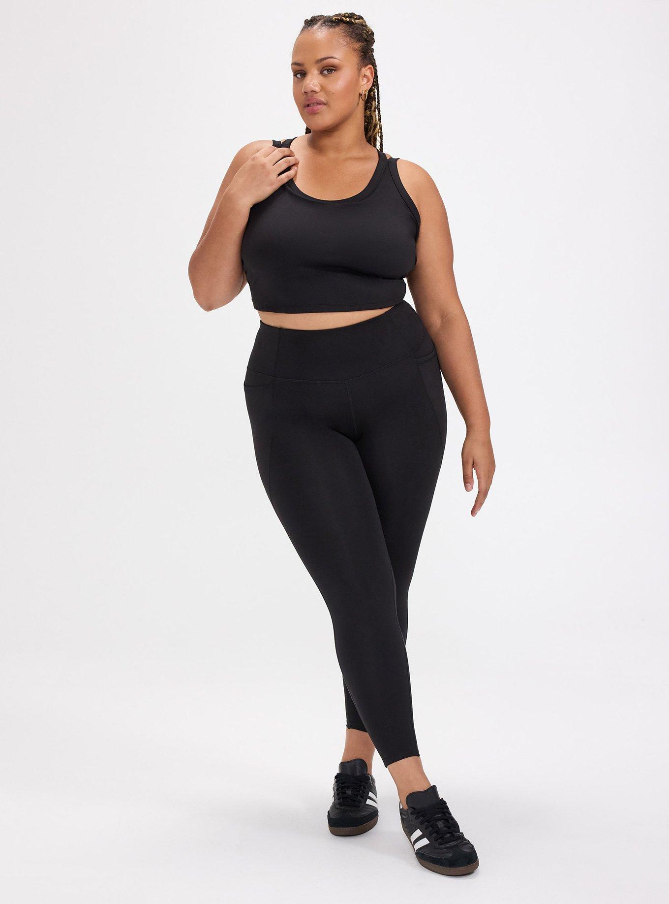 Plus Size TRU Performance Butter Longline Active Bra, DEEP BLACK, alternate