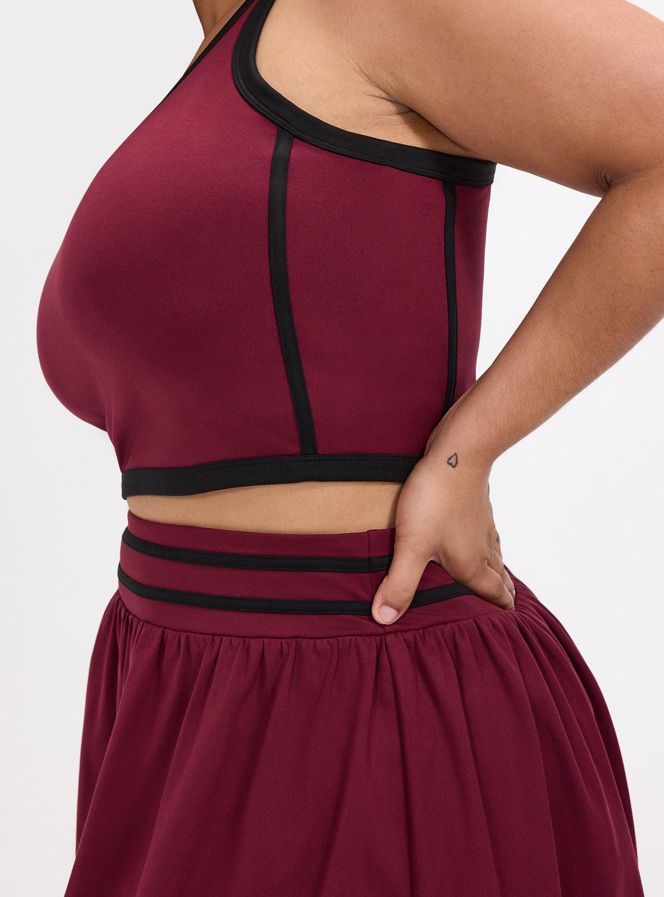 TRU Performance Butter Longline Active Sports Bra, MAROON BANNER, alternate