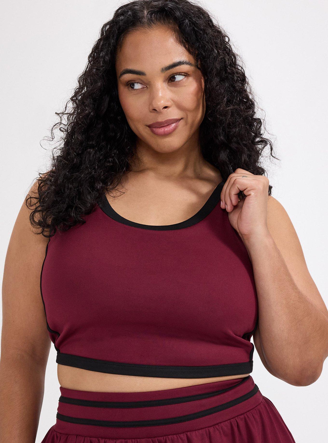 TRU Performance Butter Longline Active Sports Bra, MAROON BANNER, hi-res