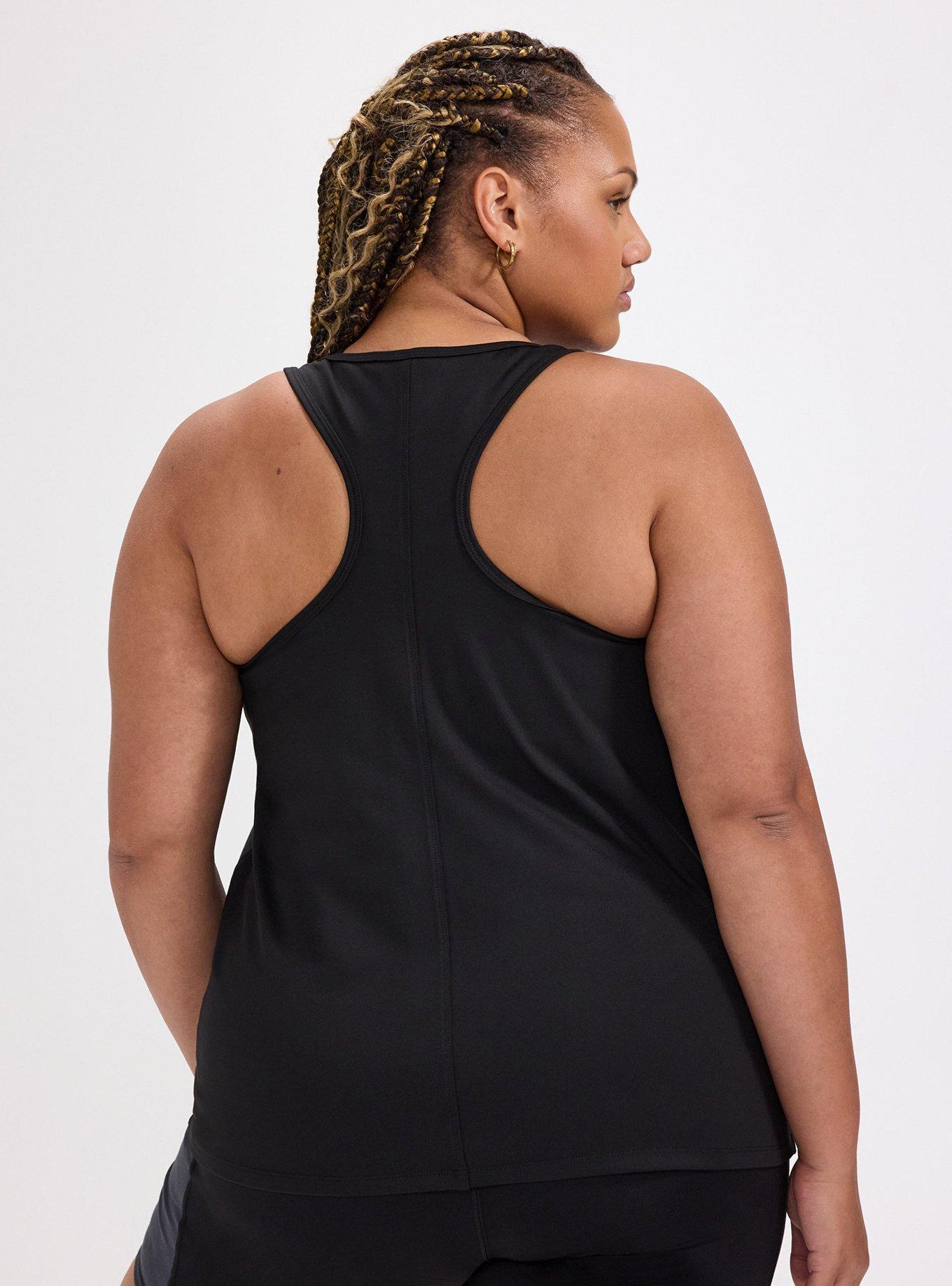 TRU Performance Butter Racerback Active Tank With Bra, DEEP BLACK, alternate
