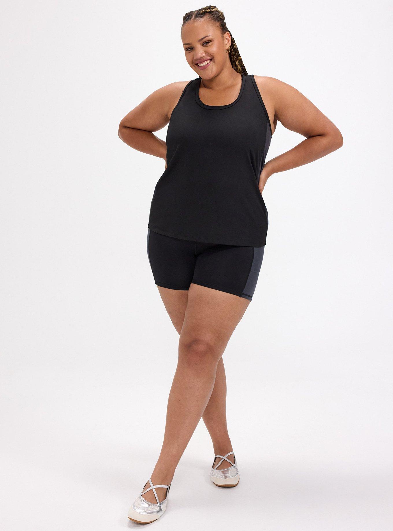 TRU Performance Butter Racerback Active Tank With Bra, DEEP BLACK, alternate
