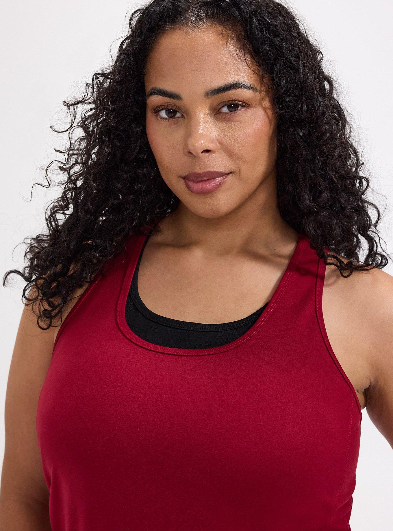 TRU Performance Butter Racerback Active Tank With Bra, RUMBA RED, alternate