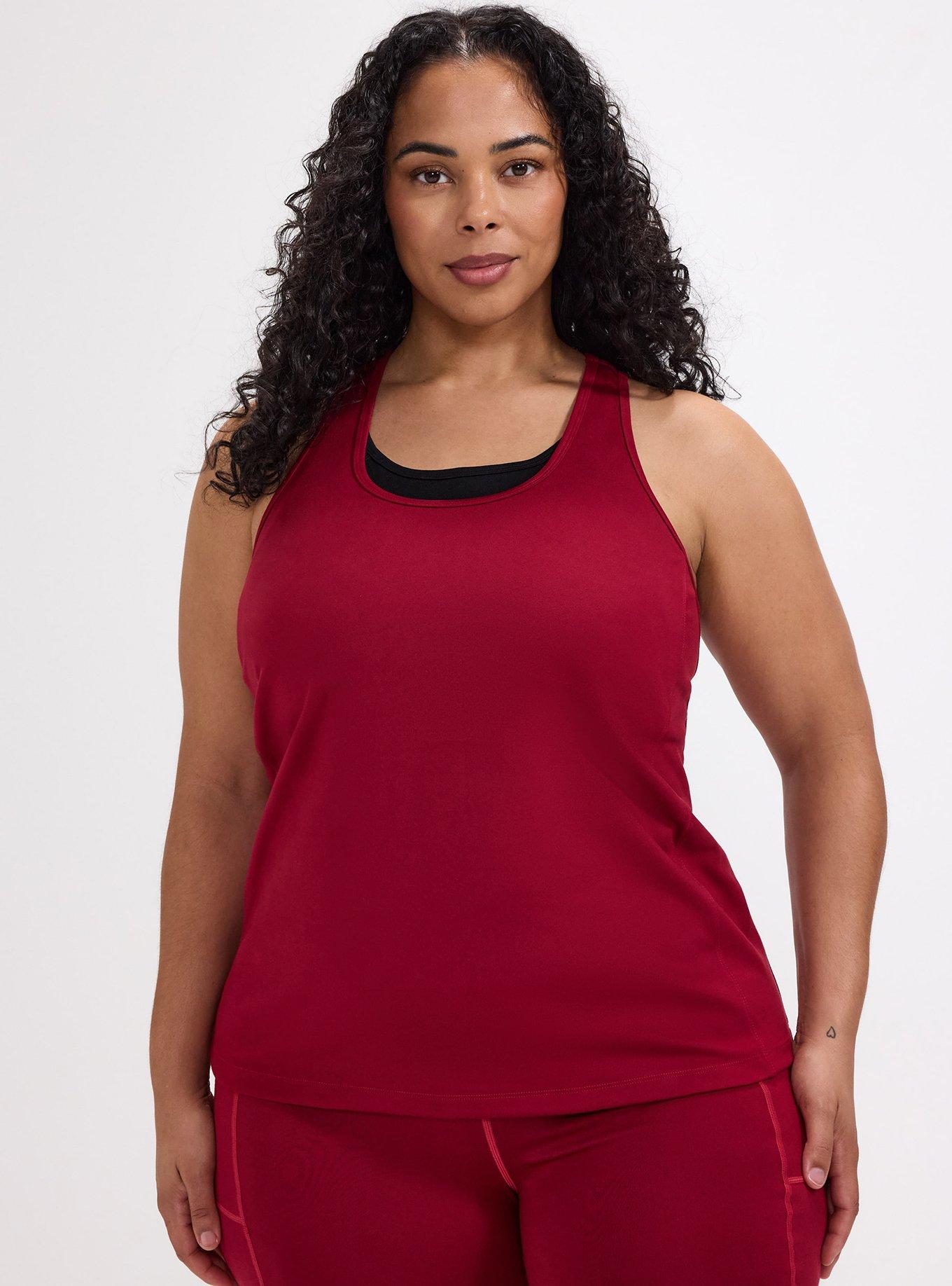 TRU Performance Butter Racerback Active Tank With Bra, RUMBA RED, alternate