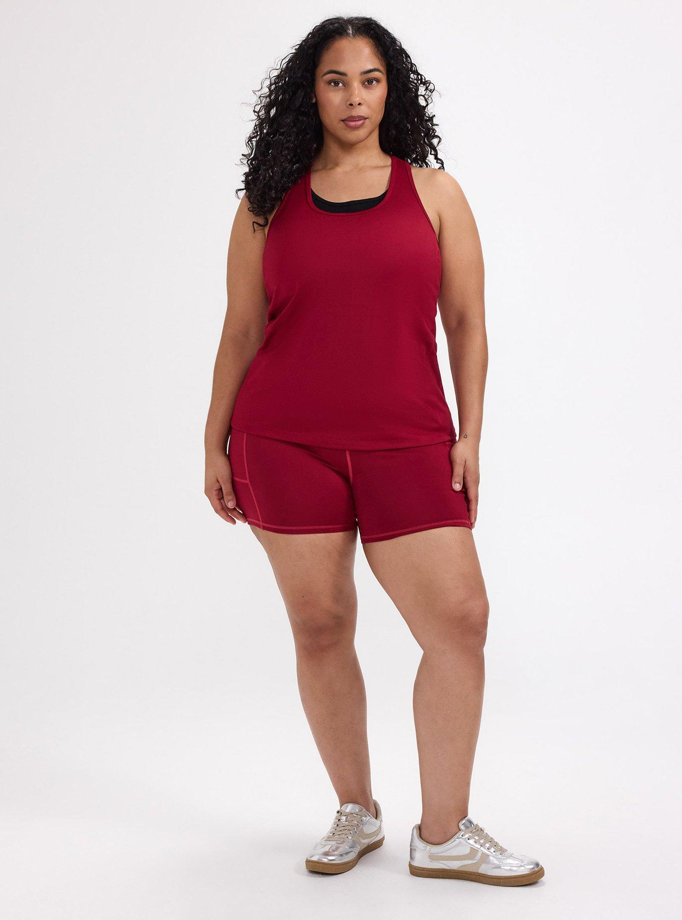 TRU Performance Butter Racerback Active Tank With Bra, RUMBA RED, alternate