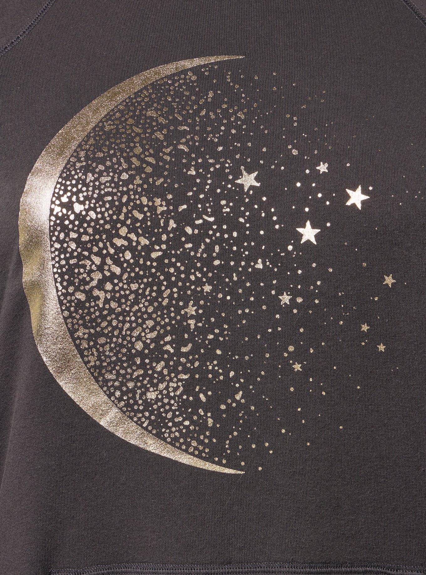 Cozy Fleece Hoodie, CRESCENT STARFALL VINTAGE BLACK, alternate