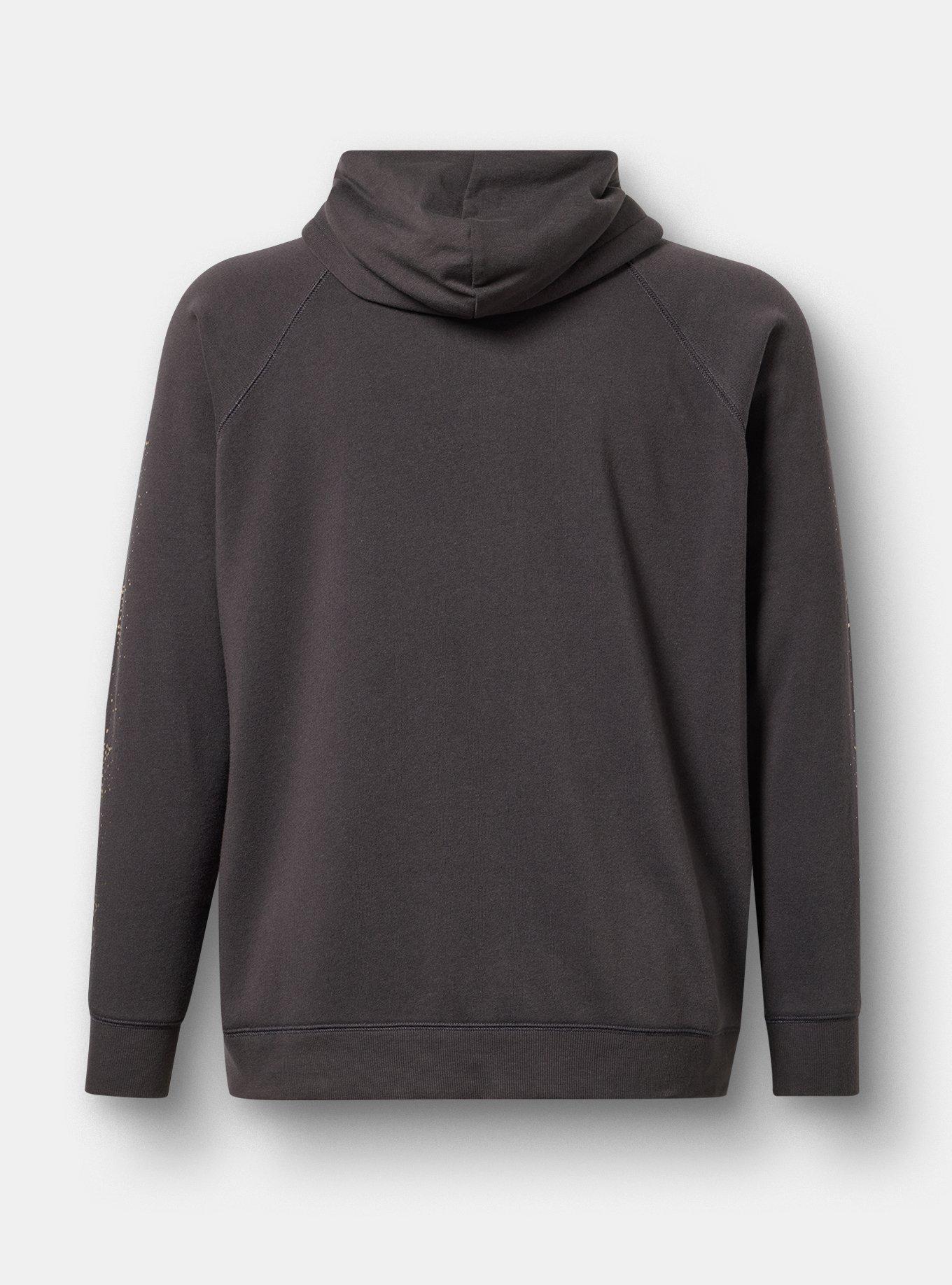 Cozy Fleece Hoodie, CRESCENT STARFALL VINTAGE BLACK, alternate