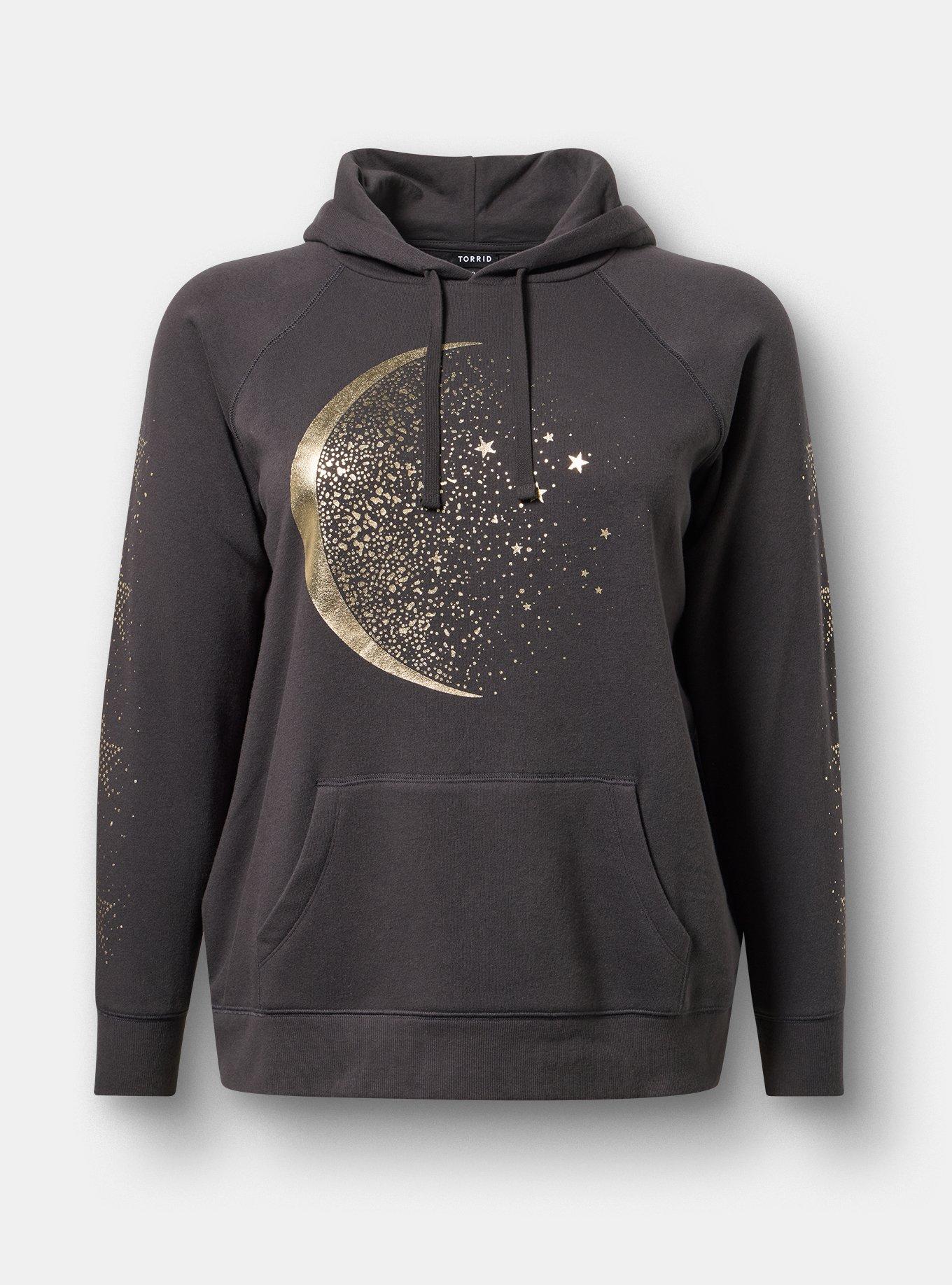 Cozy Fleece Hoodie, CRESCENT STARFALL VINTAGE BLACK, hi-res