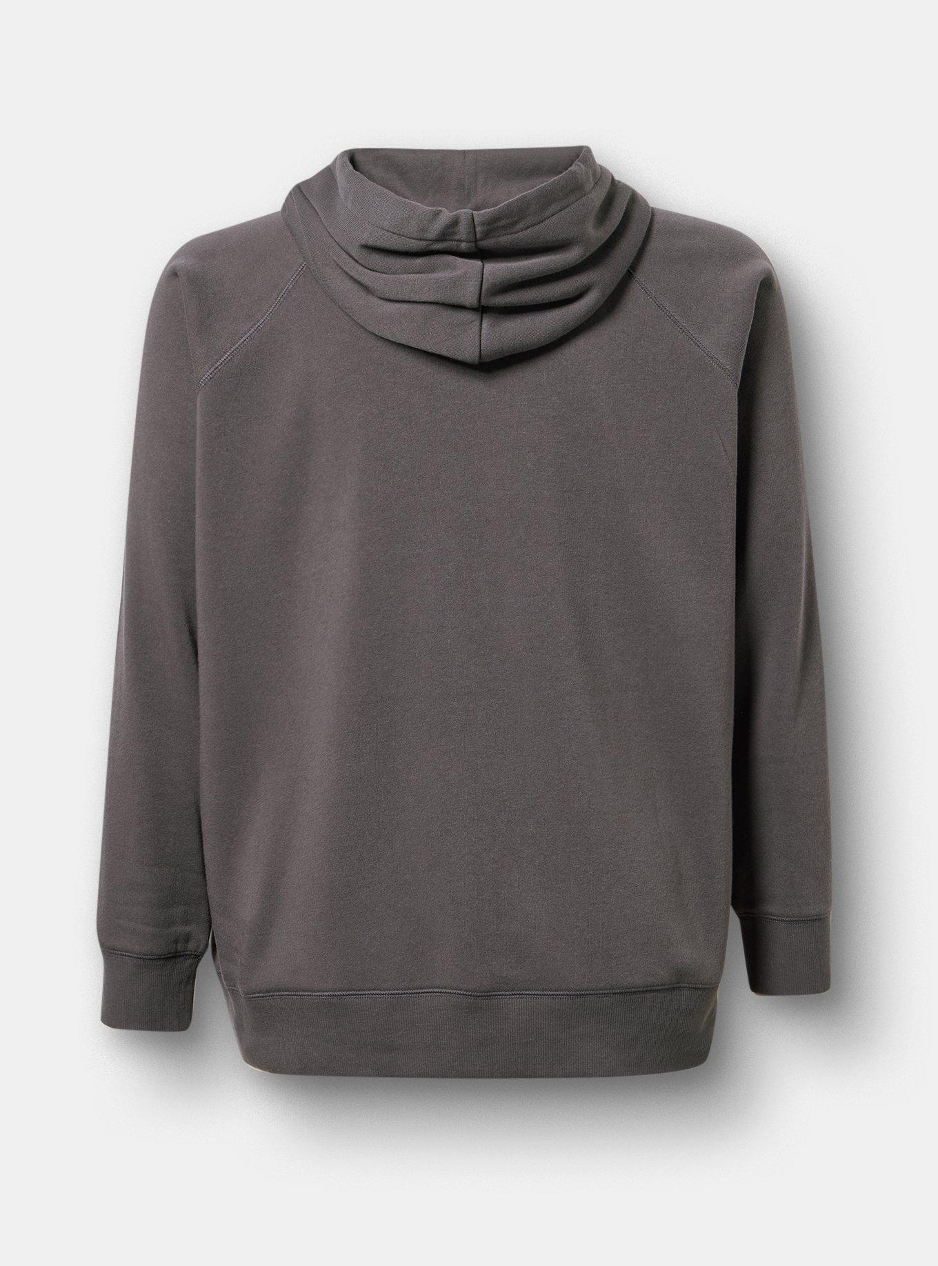 Plus Size Cozy Fleece Hoodie, BEAUTIFUL DAY VINTAGE BLACK, alternate