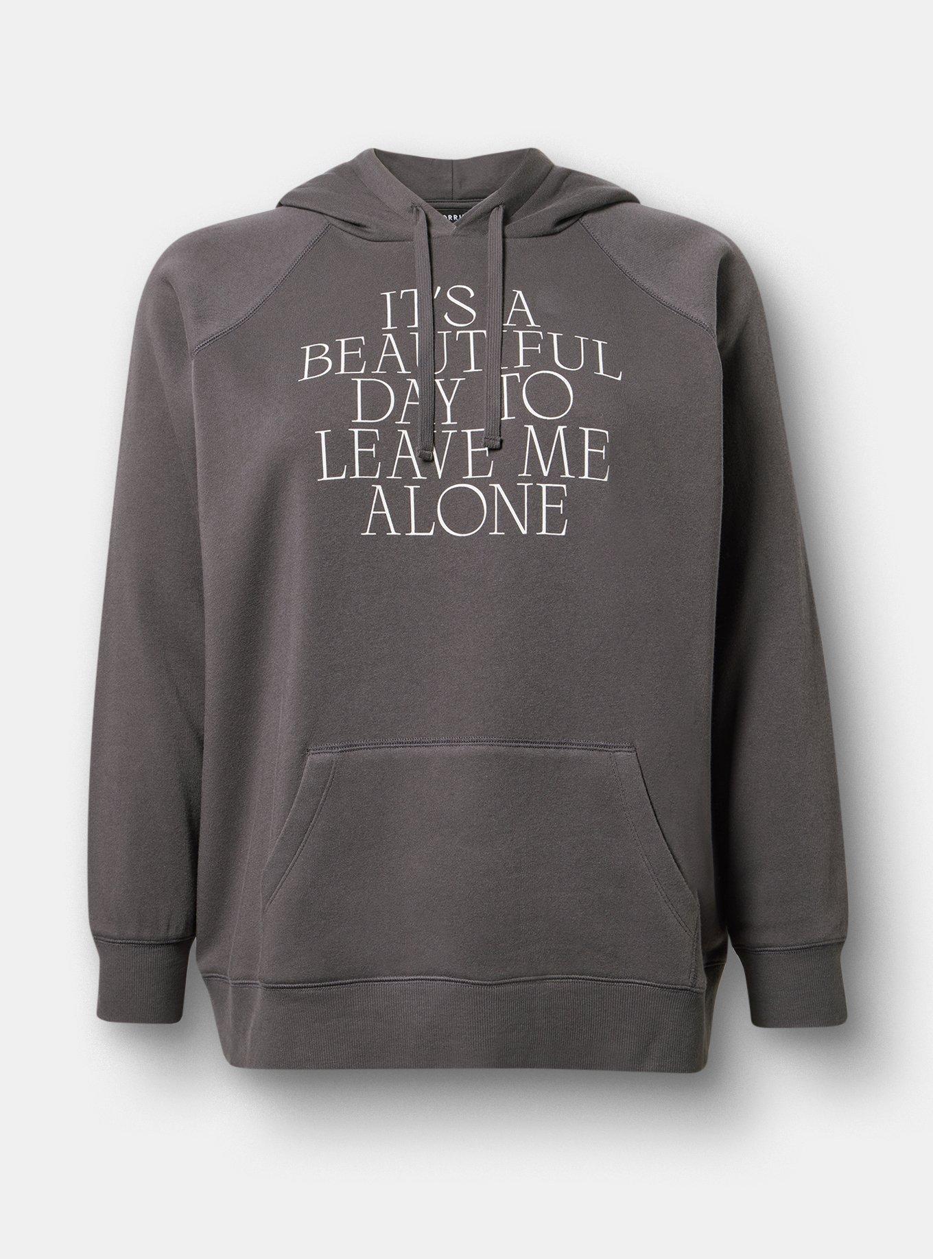 Plus Size Cozy Fleece Hoodie, BEAUTIFUL DAY VINTAGE BLACK, hi-res