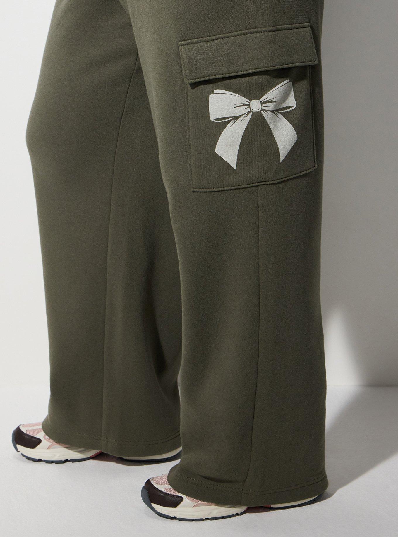 LoveSick Wide Leg Cargo Sweatpant, KALAMATA WHITE BOW, alternate