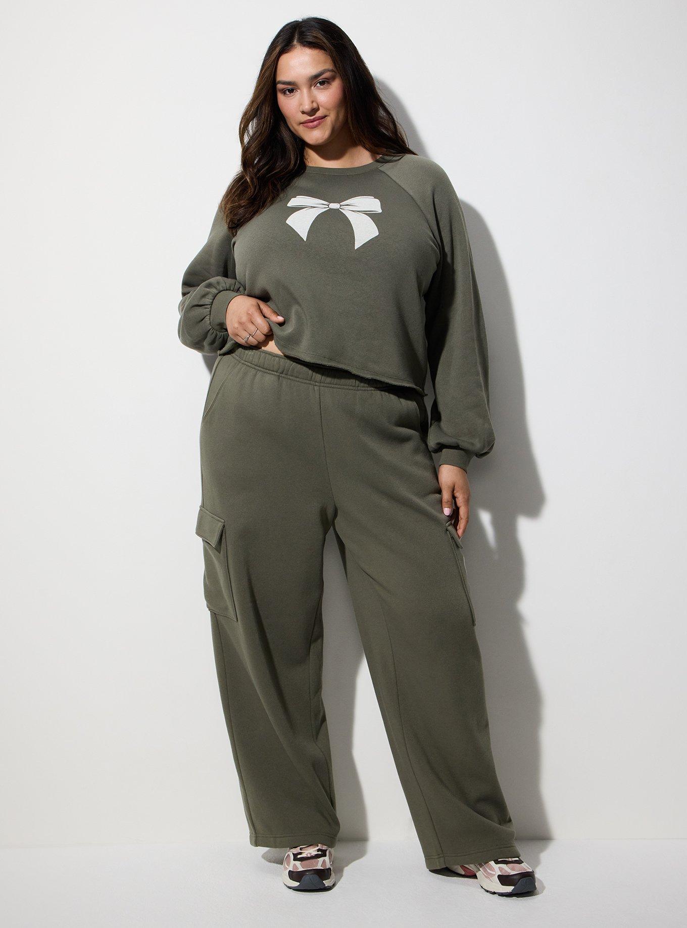 LoveSick Wide Leg Cargo Sweatpant, KALAMATA WHITE BOW, hi-res