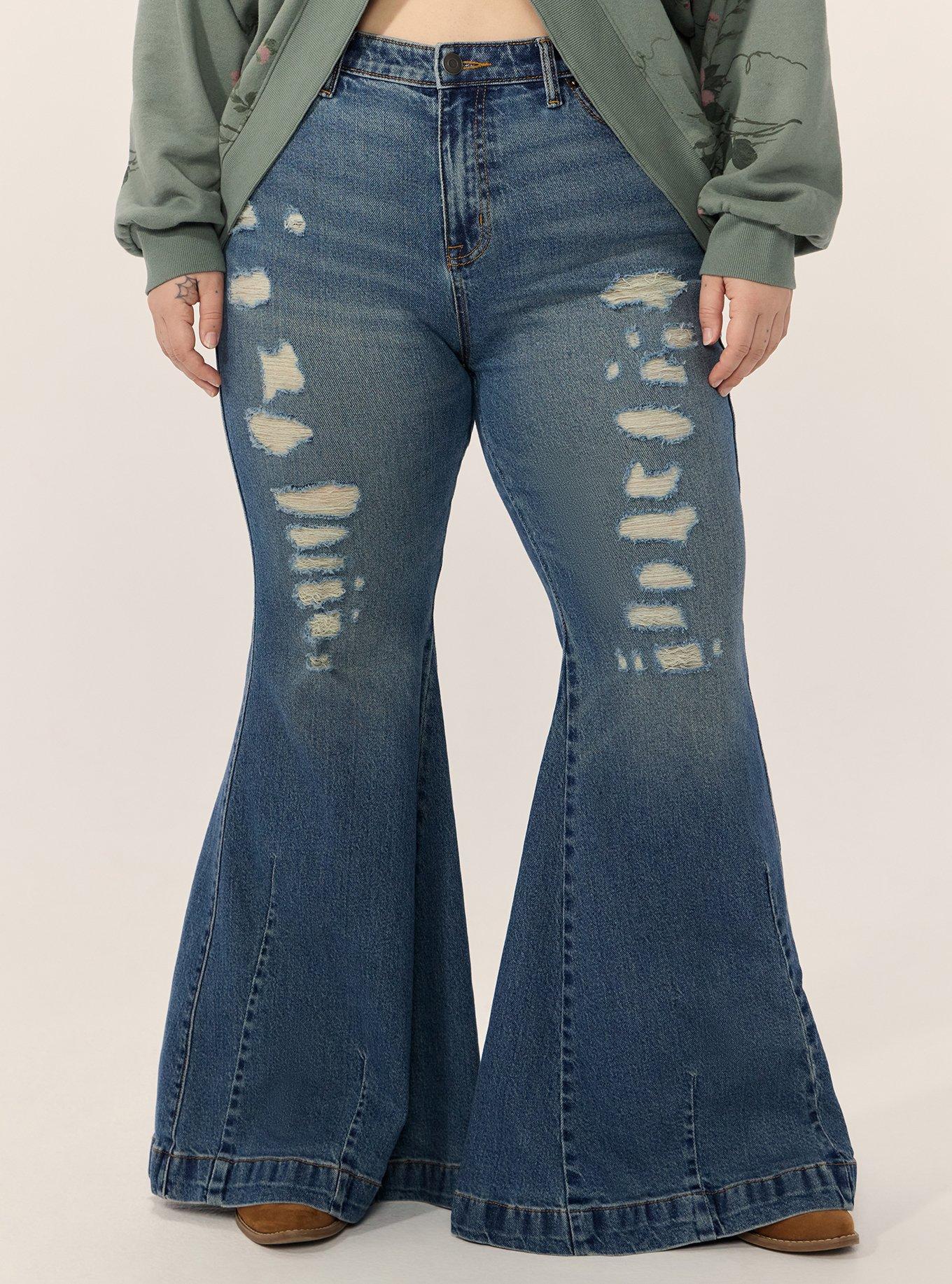 Plus Size Festi Sky High Super Flare Jean, LAST STRAW, alternate