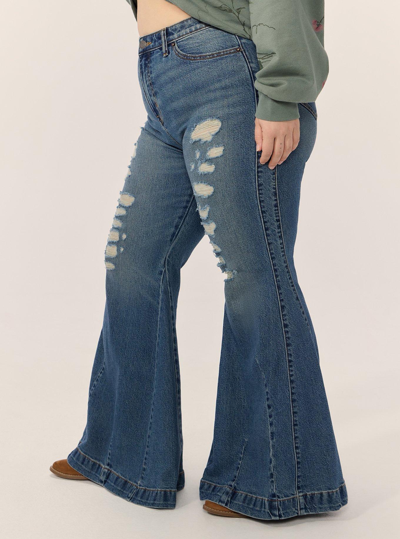 Plus Size Festi Sky High Super Flare Jean, LAST STRAW, alternate