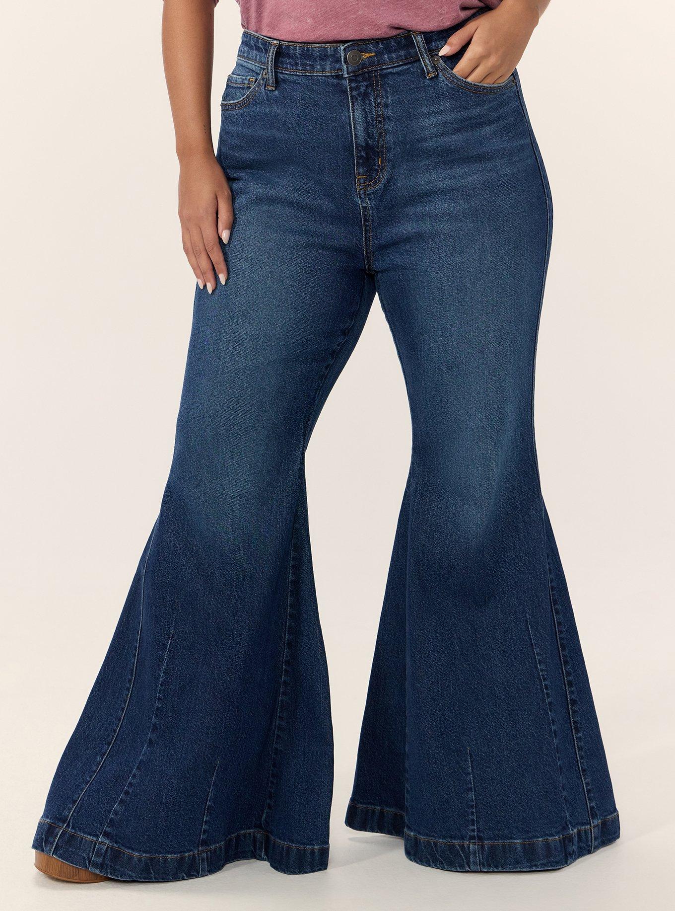 Plus Size Festi Sky High Super Flare Jean, DESERT BLUEBELL, alternate
