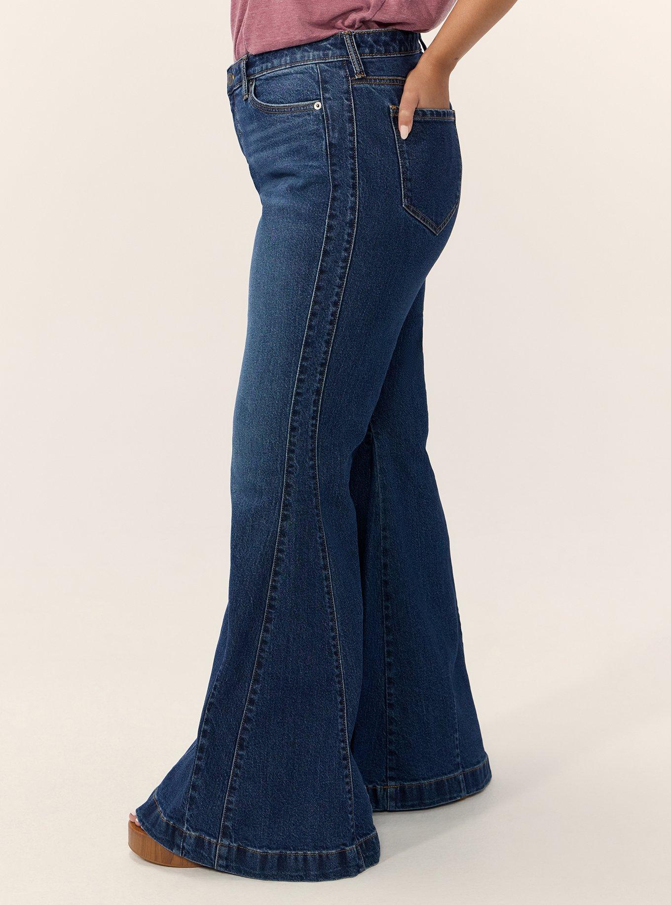 Plus Size Festi Sky High Super Flare Jean, DESERT BLUEBELL, alternate