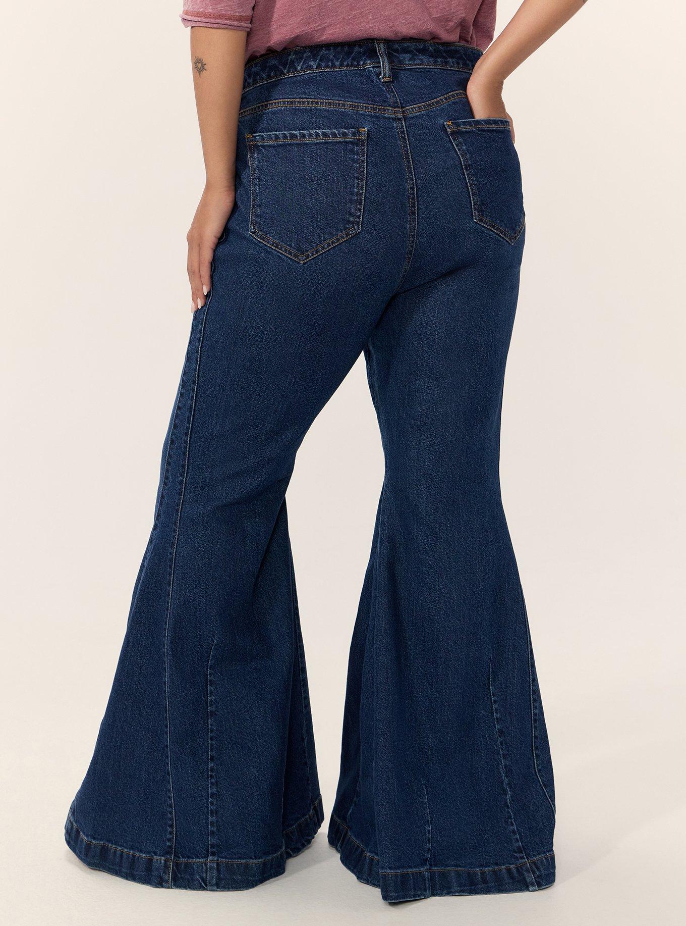 Plus Size Festi Sky High Super Flare Jean, DESERT BLUEBELL, alternate