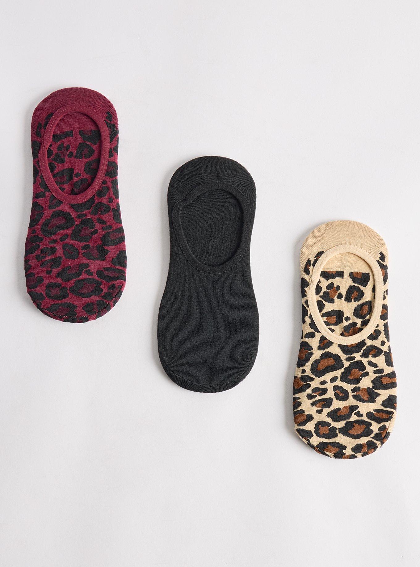Plus Size 3-Pack No Show Socks, ANIMAL, hi-res