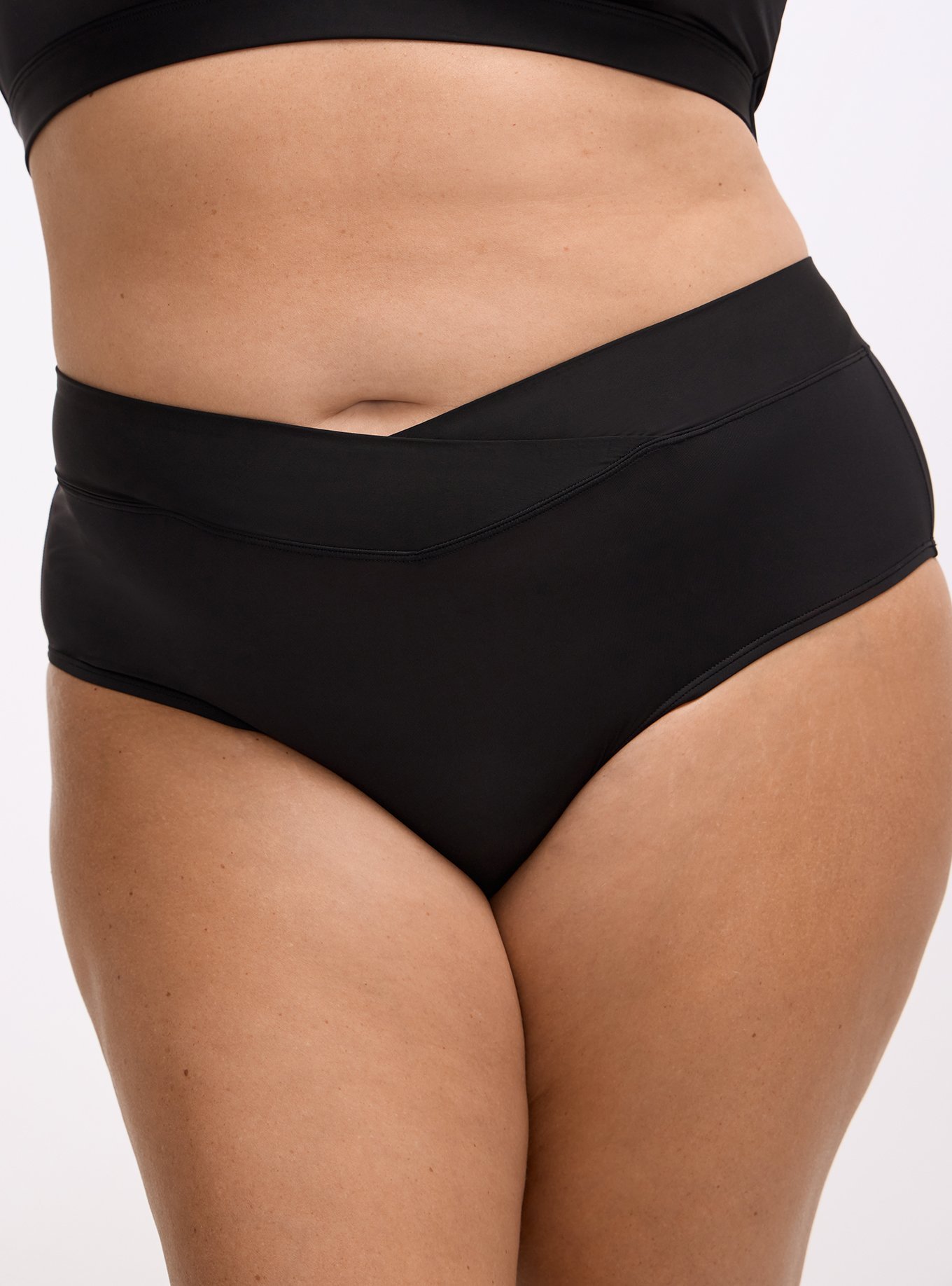 Microfiber Mid-Rise Cheeky Panty, RICH BLACK, alternate