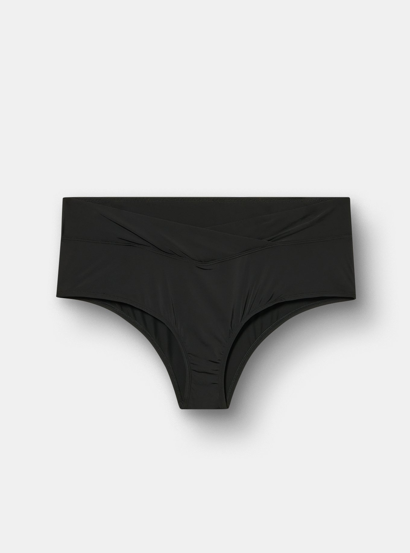 Microfiber Mid-Rise Cheeky Panty, RICH BLACK, flat