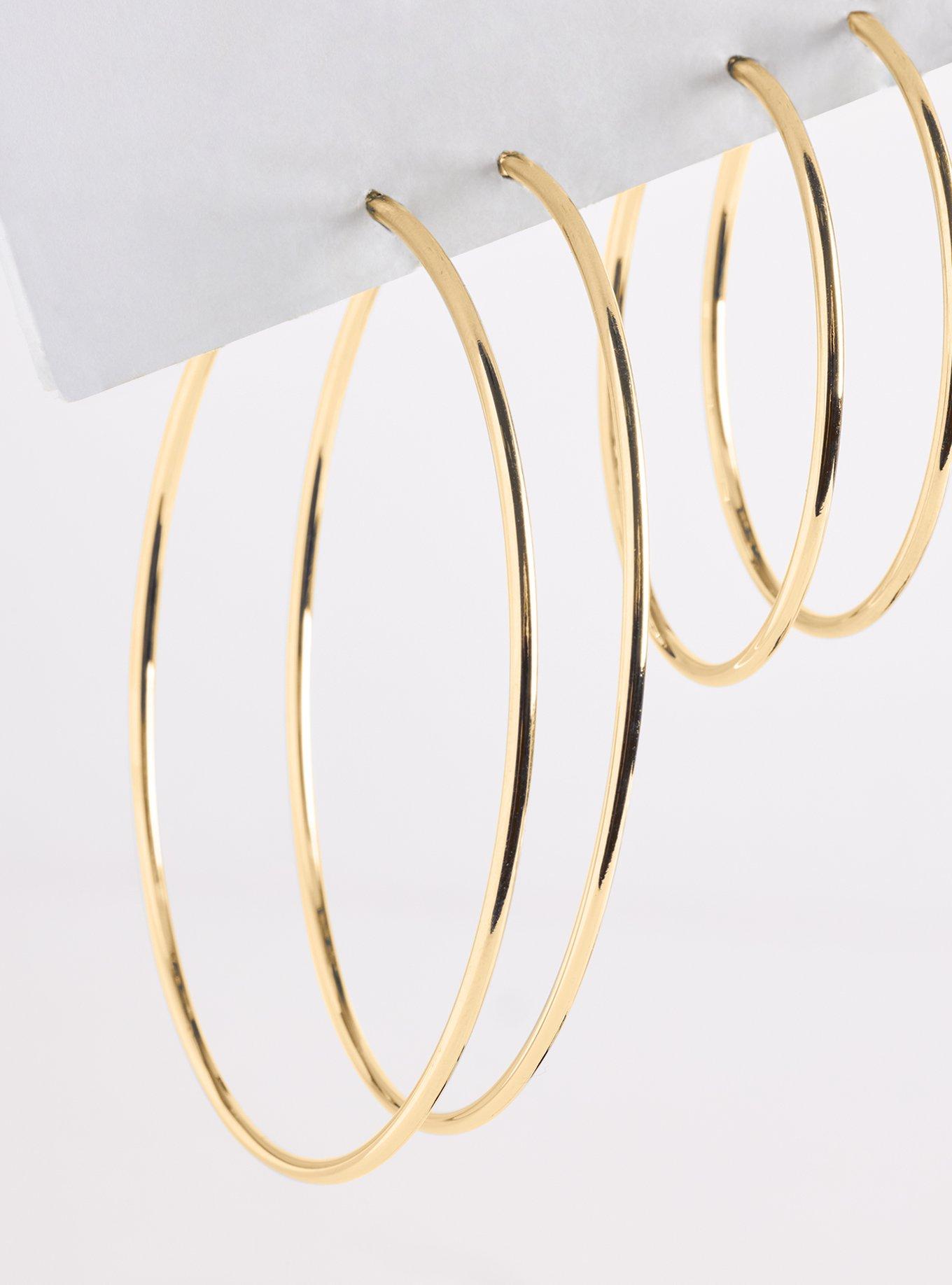 Multi Sized Hoop Set, GOLD, alternate