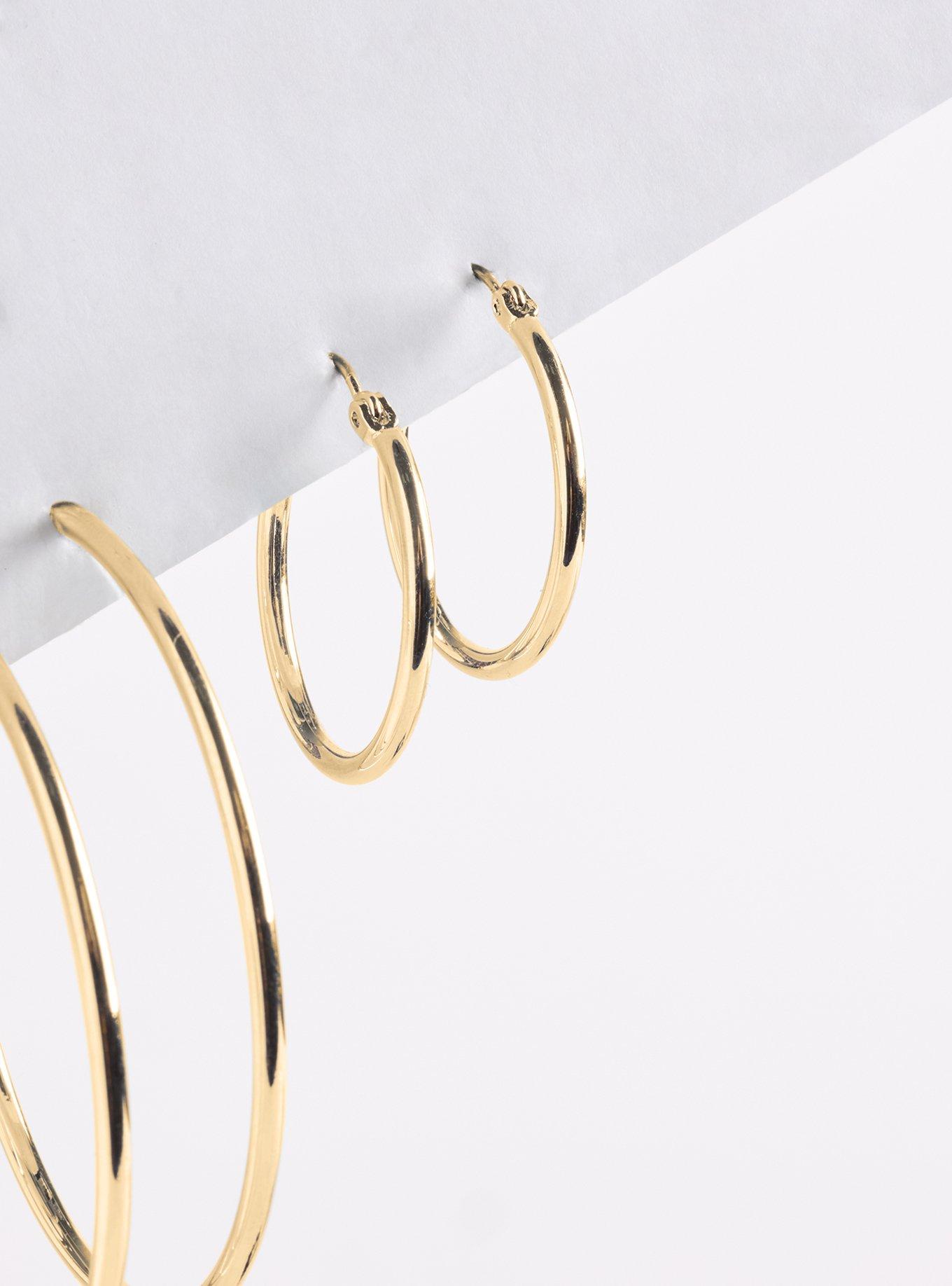 Multi Sized Hoop Set, GOLD, alternate