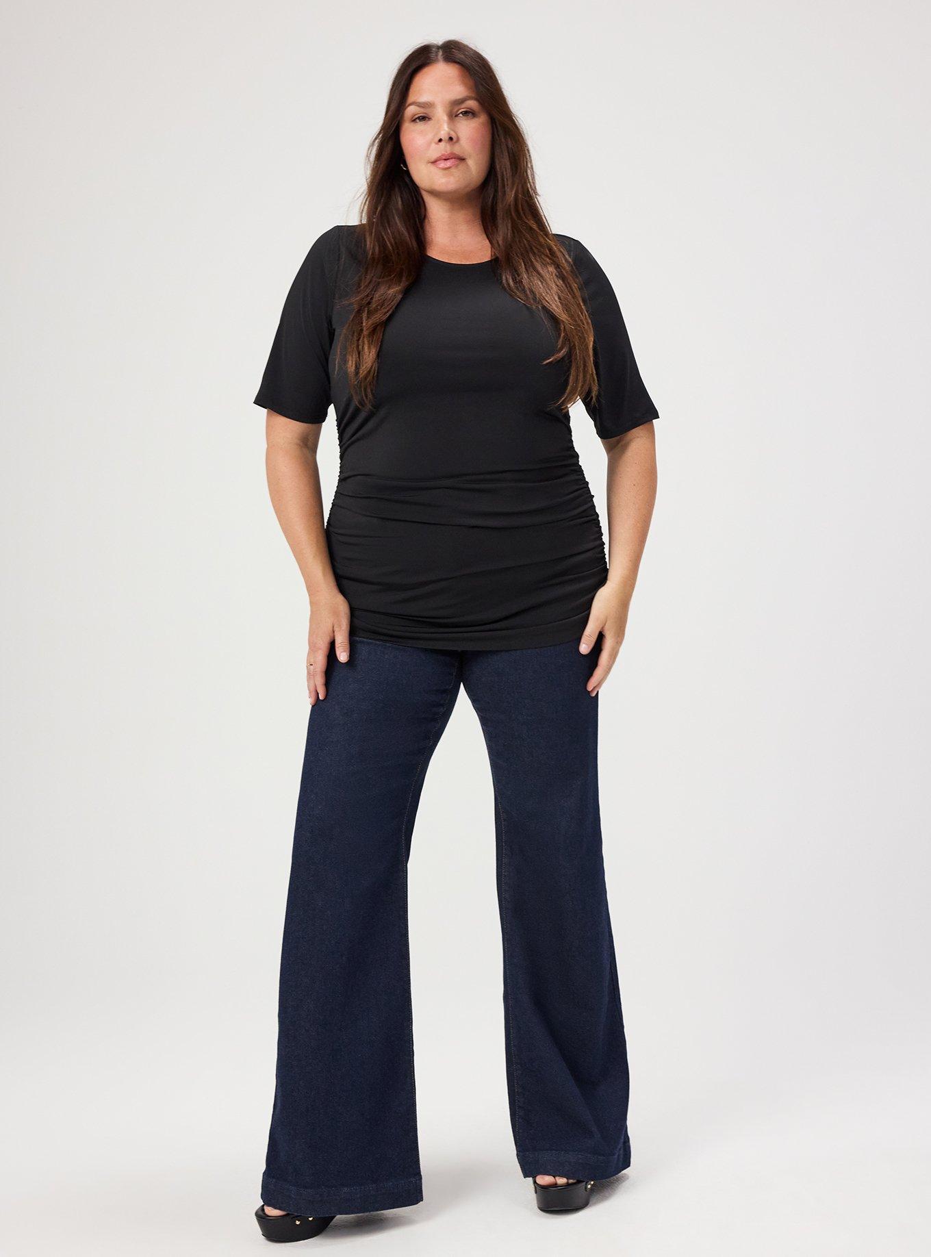 Studio Slinky Ruched Top, DEEP BLACK, alternate