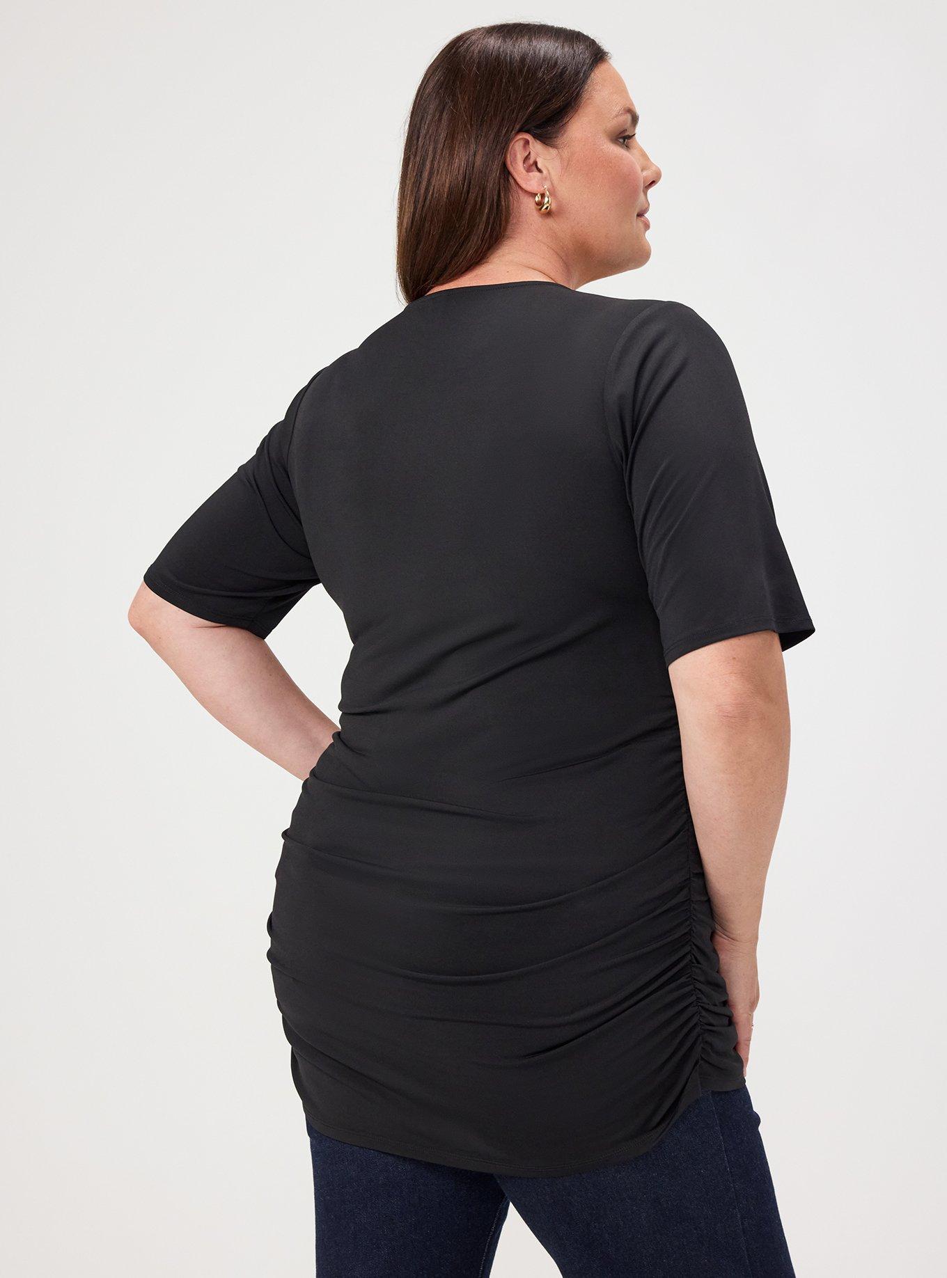 Studio Slinky Ruched Top, DEEP BLACK, alternate