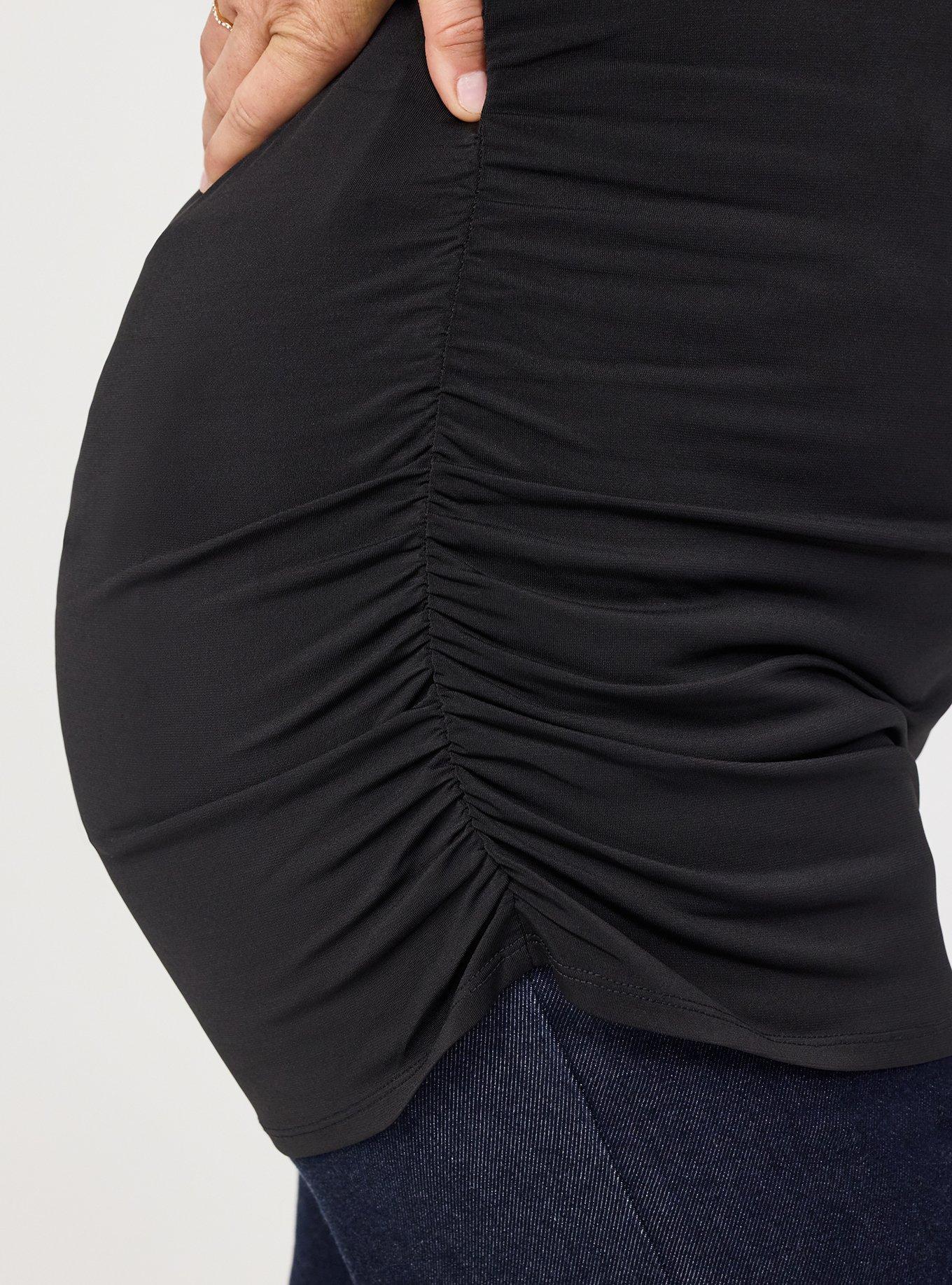 Studio Slinky Ruched Top, DEEP BLACK, alternate