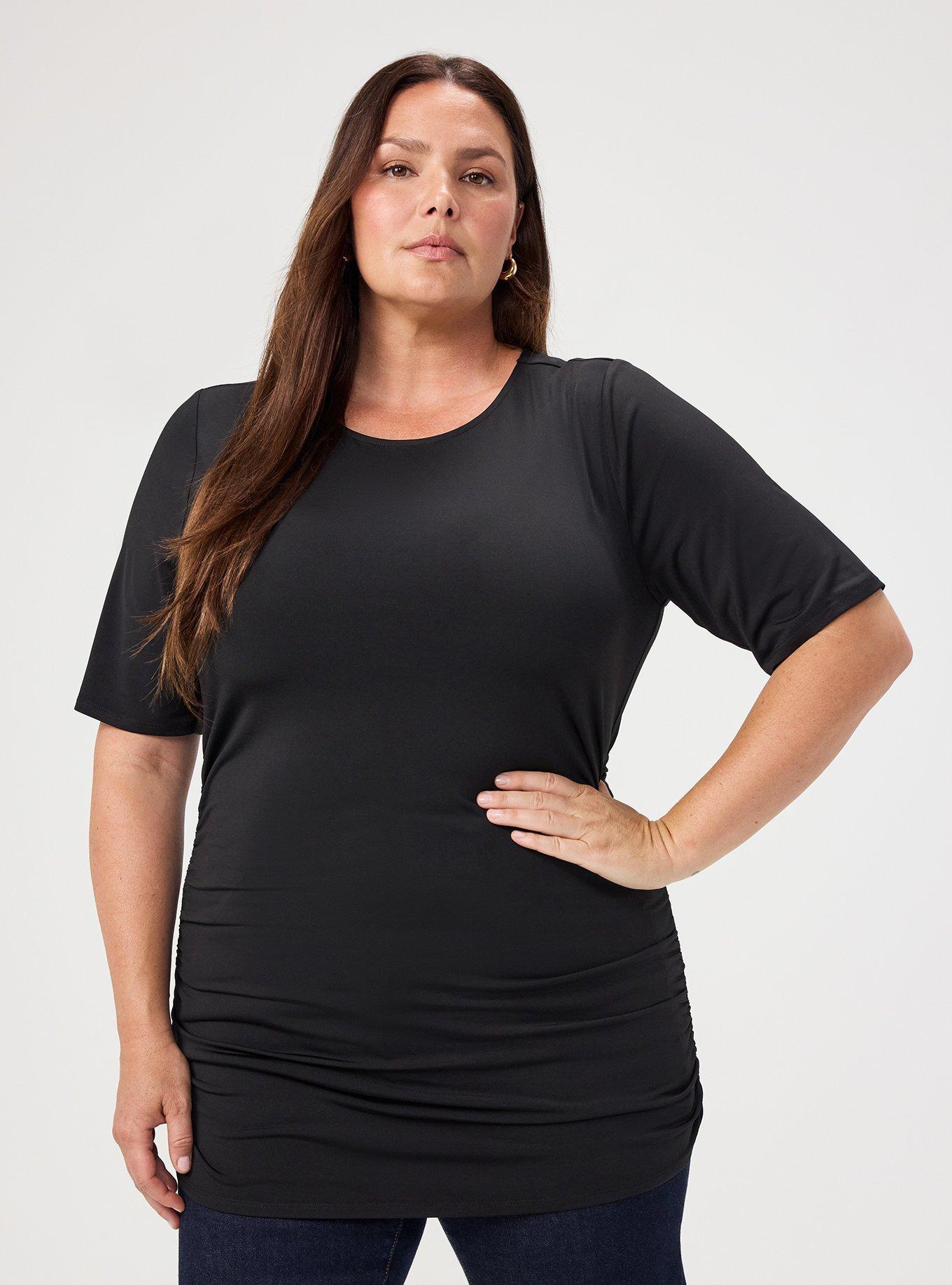 Studio Slinky Ruched Top, DEEP BLACK, alternate