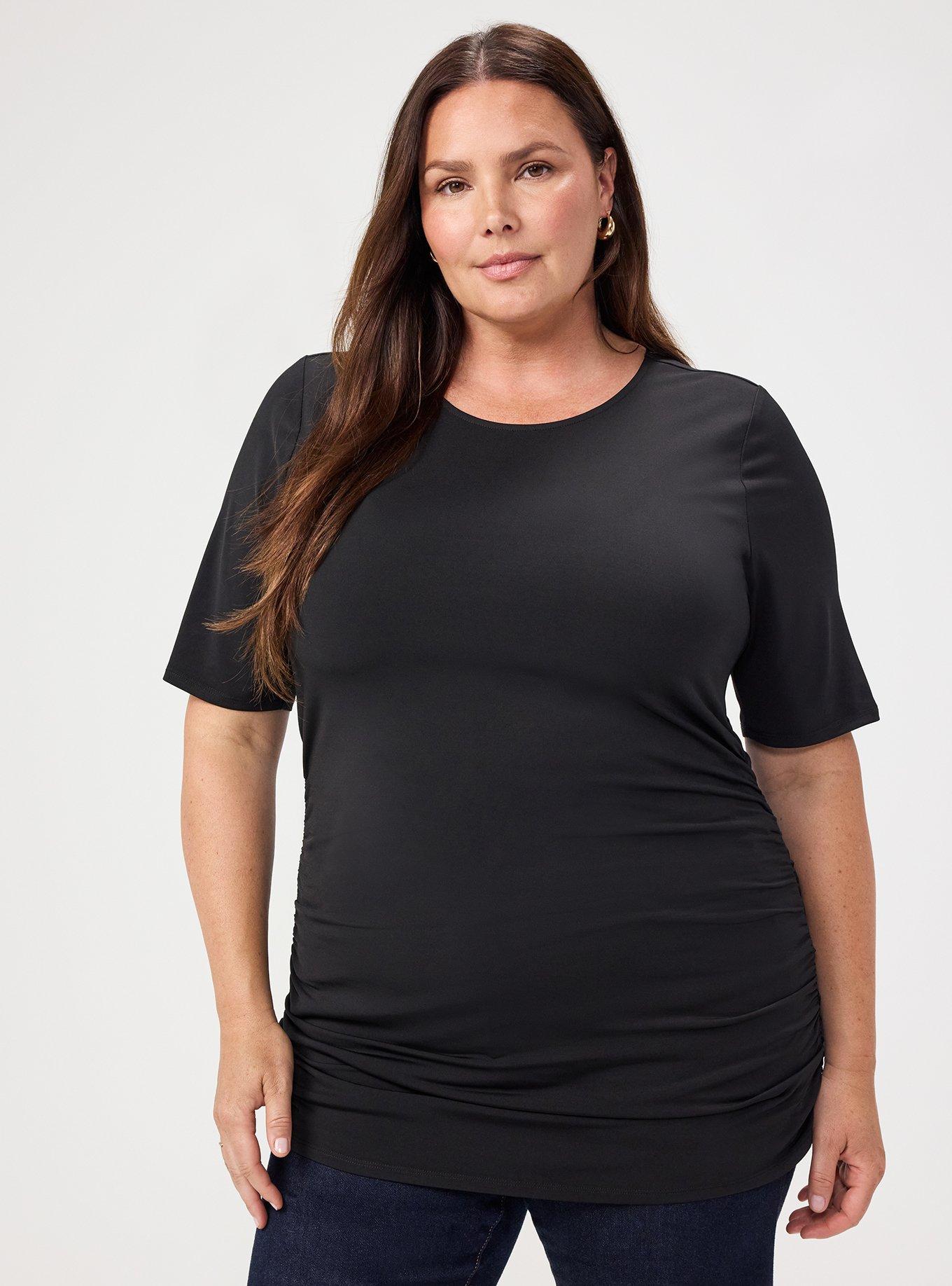 Studio Slinky Ruched Top, DEEP BLACK, hi-res