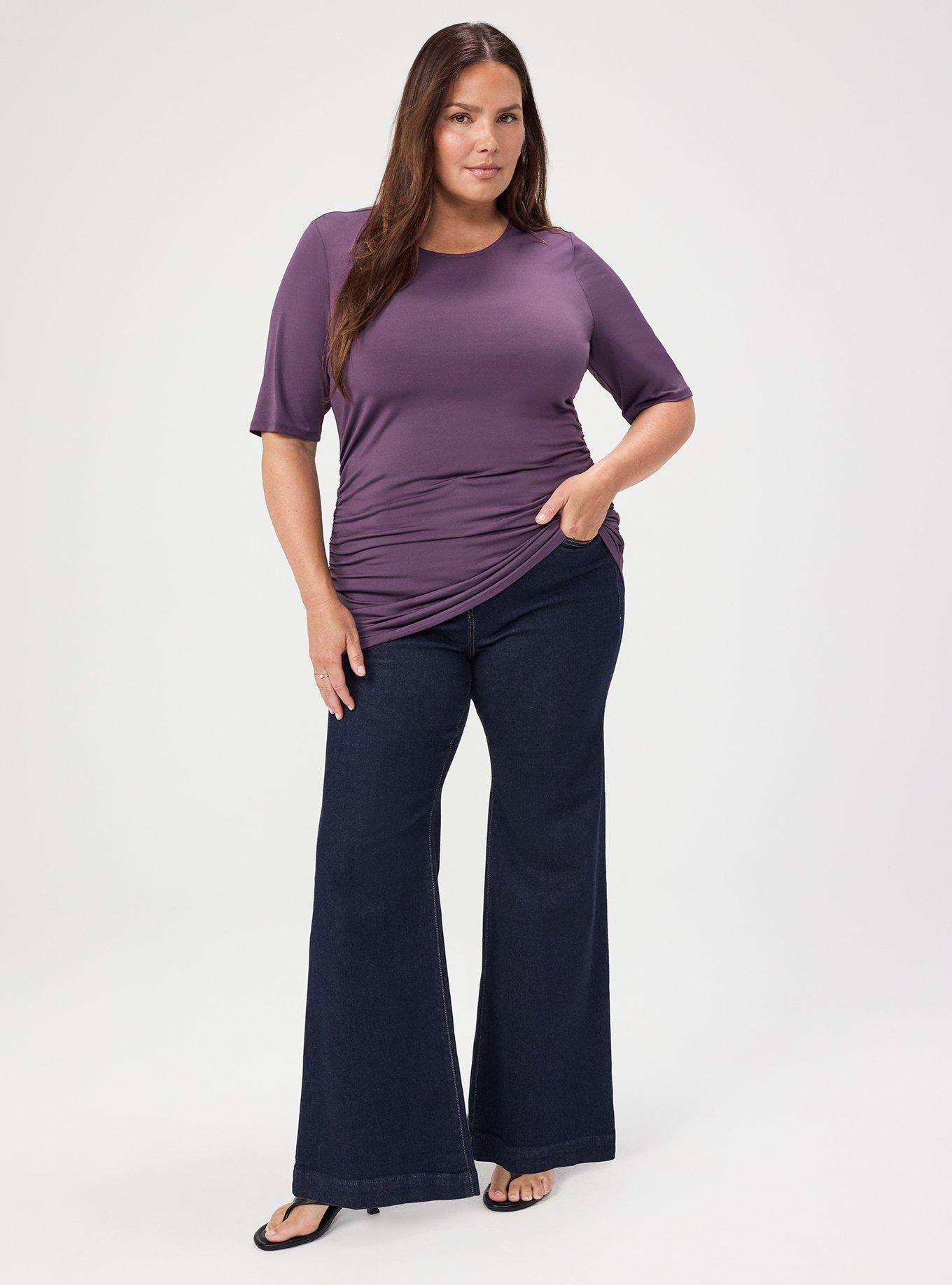 Studio Slinky Ruched Top, NAVY COSMOS, alternate