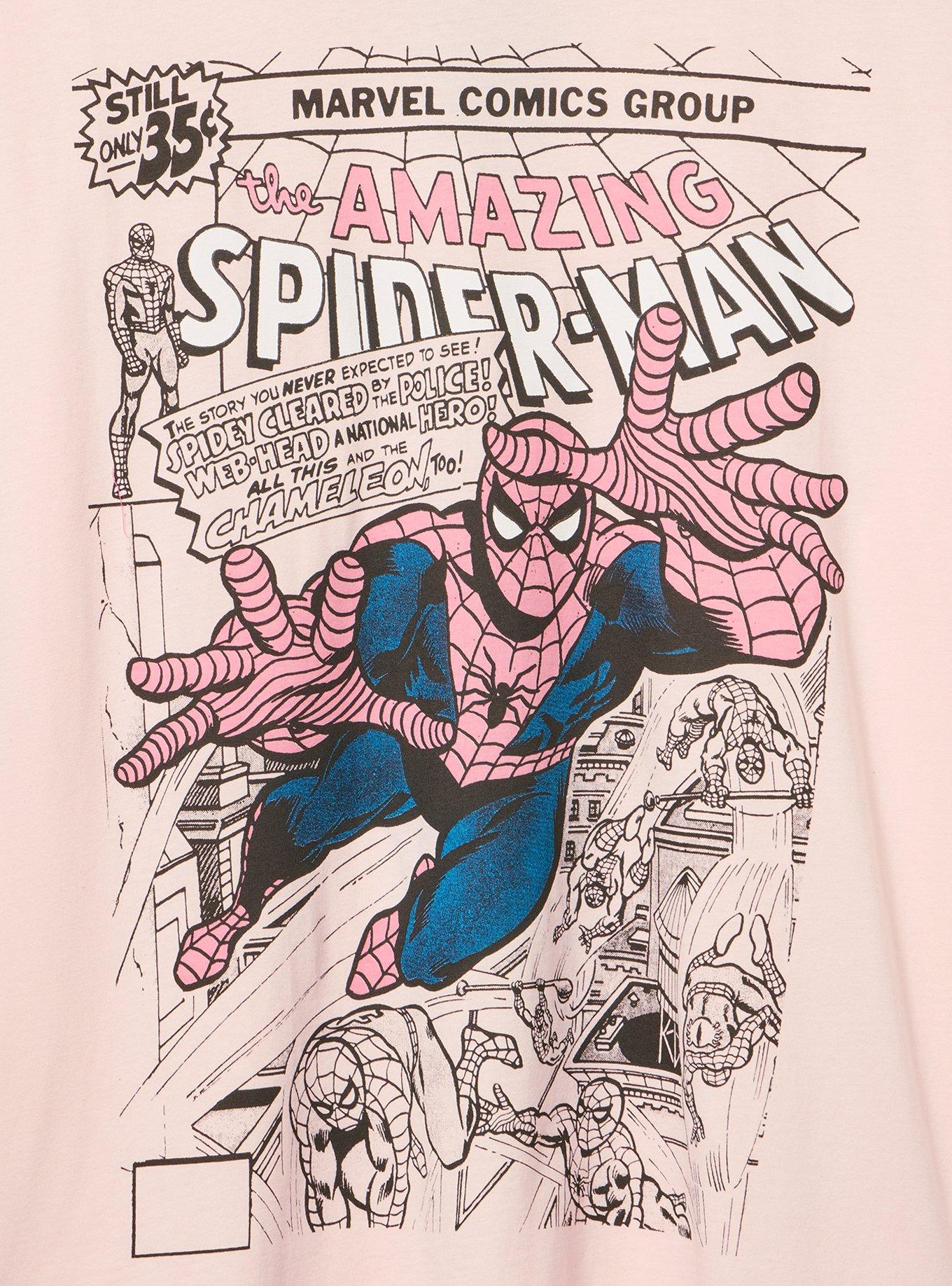 Spiderman Classic Cotton Crew Tee, PINK, alternate
