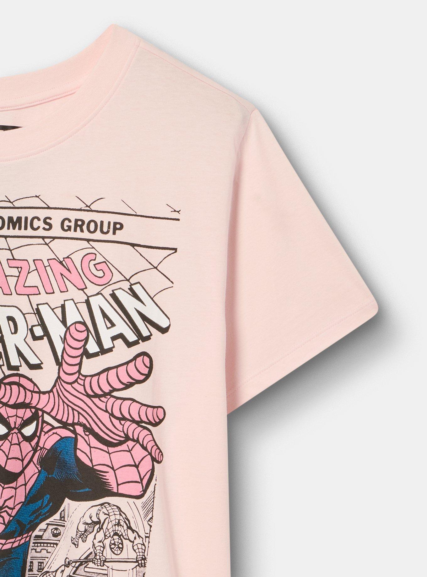 Spiderman Classic Cotton Crew Tee, PINK, alternate