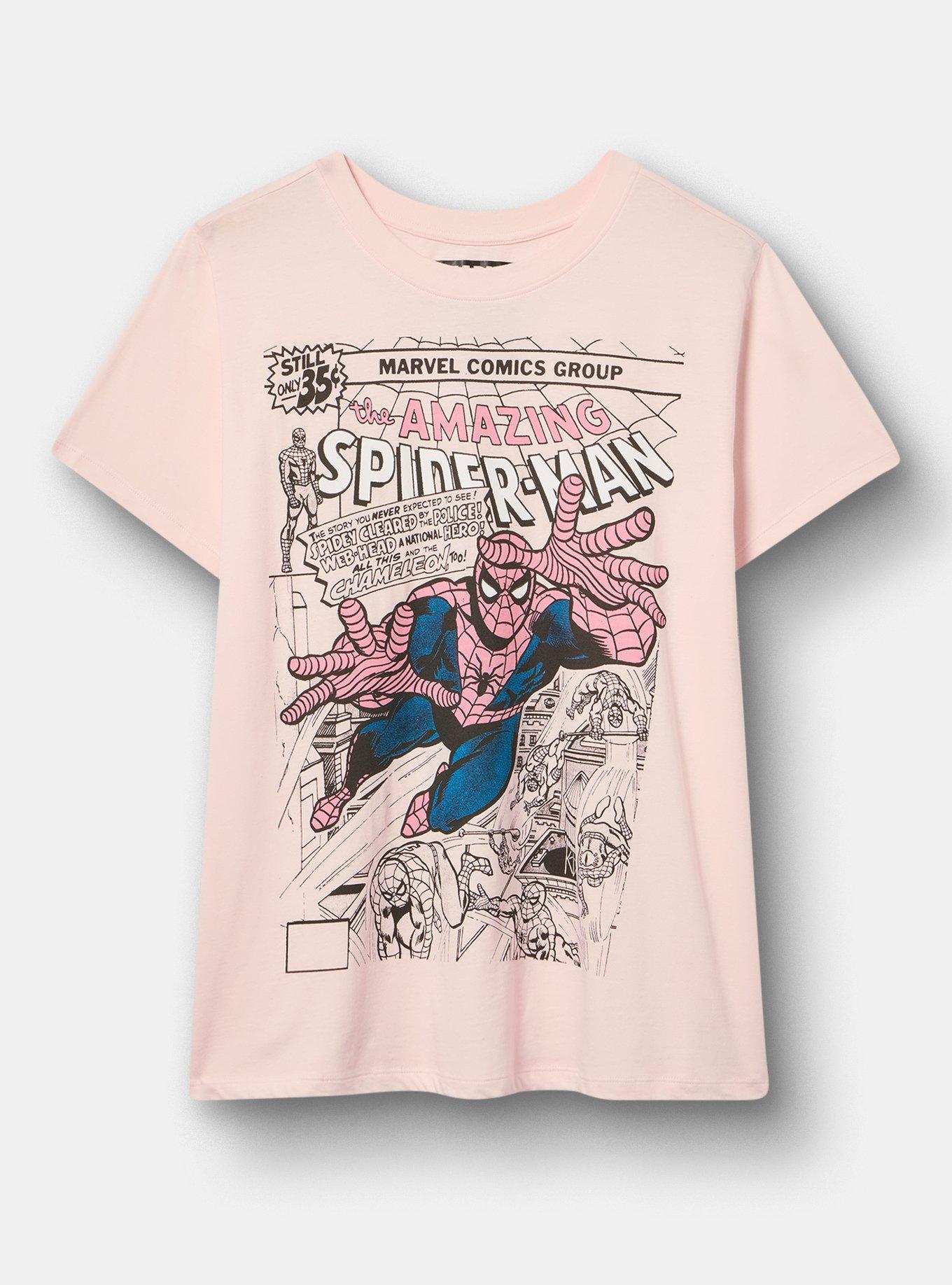 Spiderman Classic Cotton Crew Tee, PINK, hi-res